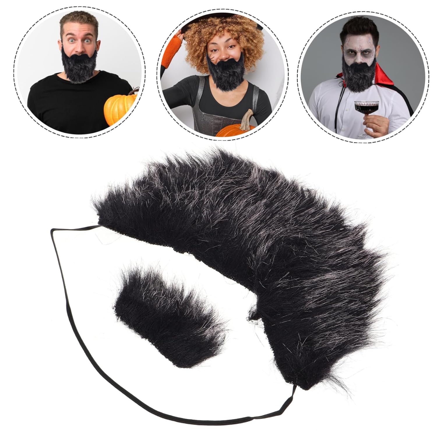 SOIMISS Realistic Fake Mustache Beard Costume Set