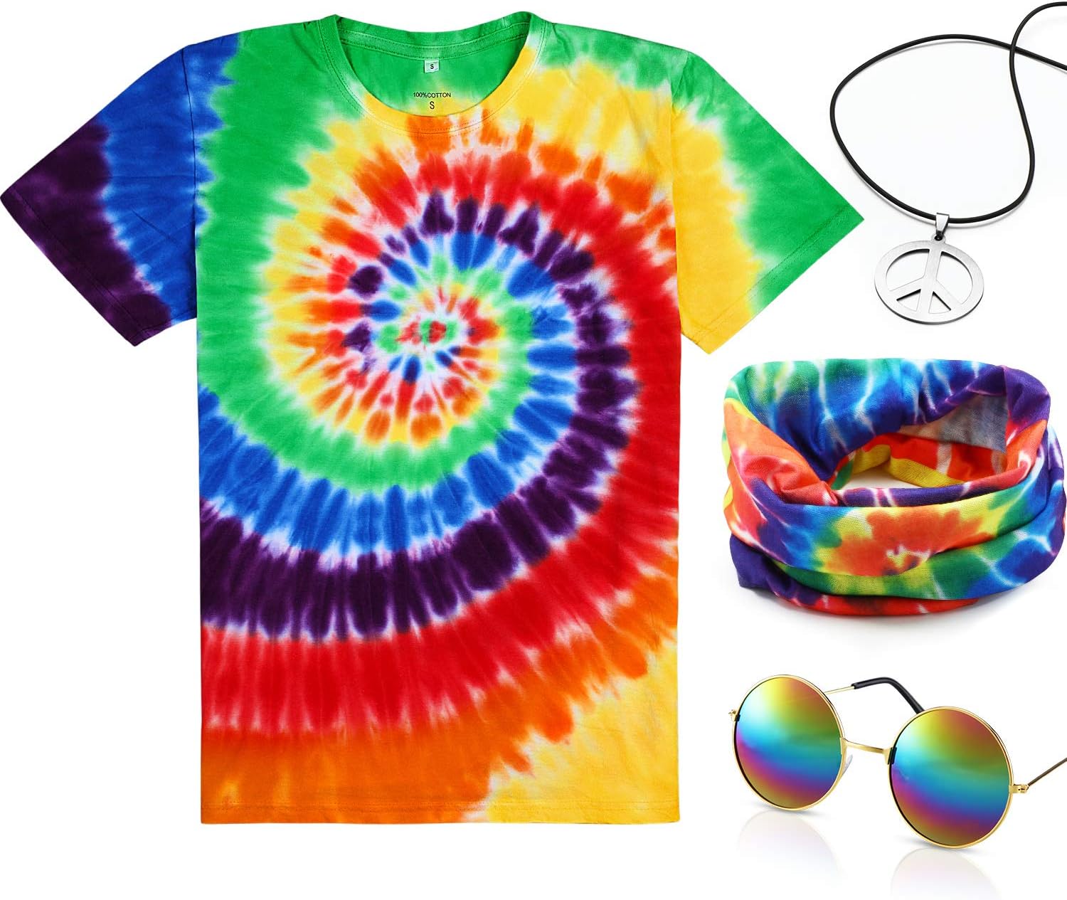 4-Piece Hippie Costume Set for Women