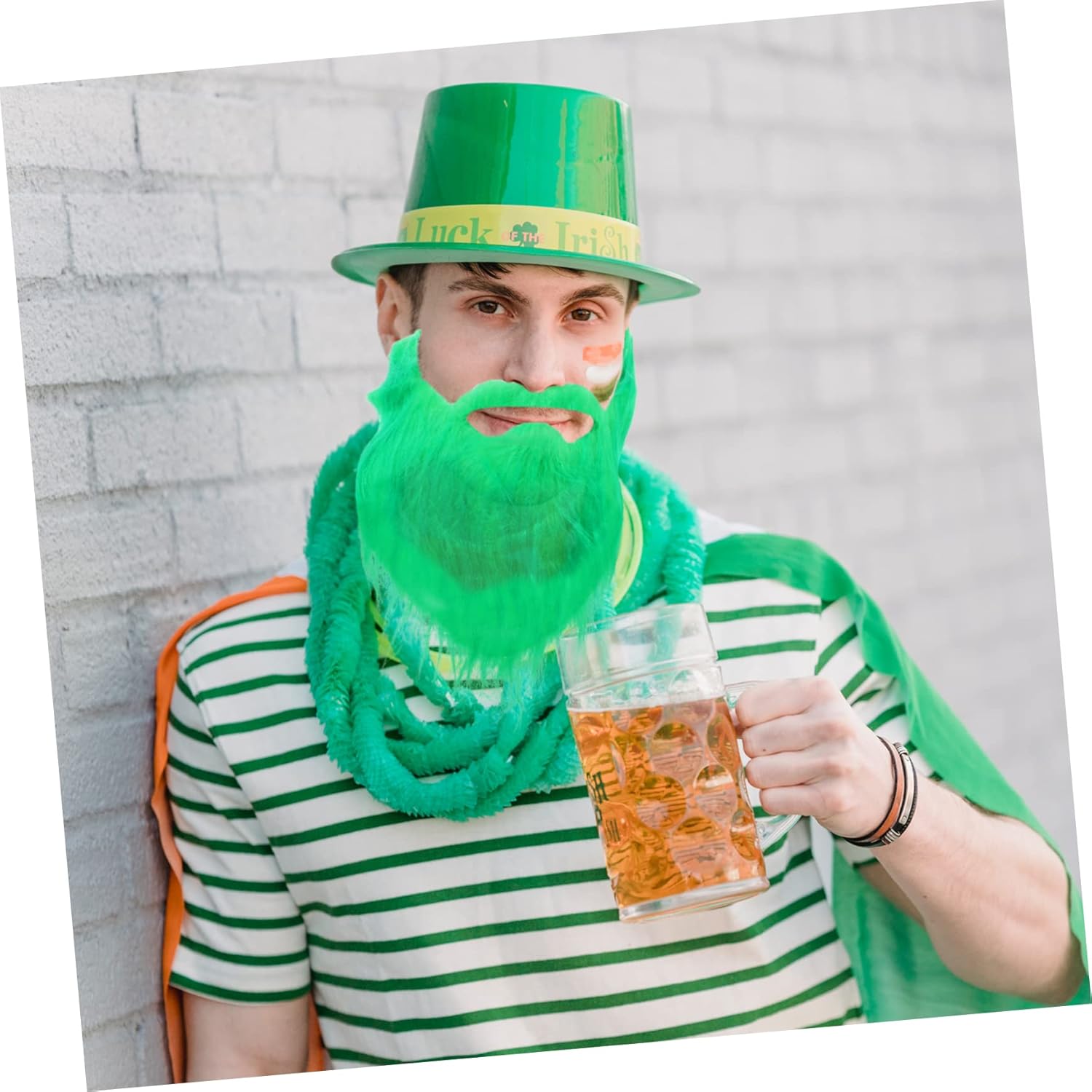 St Patricks Day fake beards 2Pcs costume set for festive celebrations
