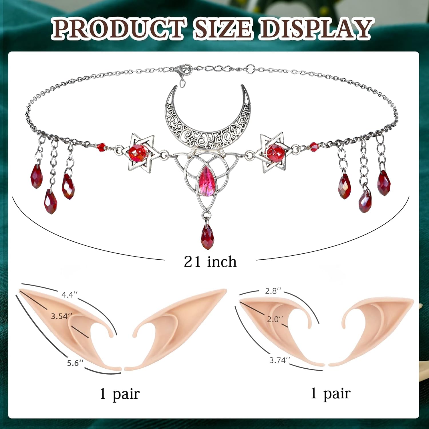 FRESHME Elf Ears and Headpiece Set - 2 Pairs