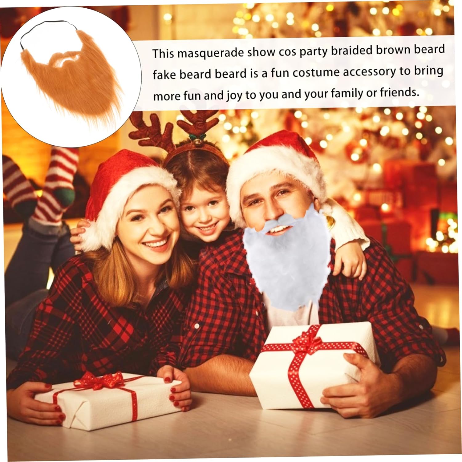 2-Piece Realistic Fake Beards for Cosplay and Party Use