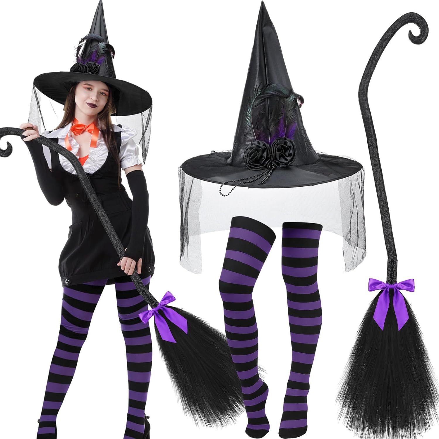 Witchy Accessories Set for Halloween - Perfect Makeup-Free Look