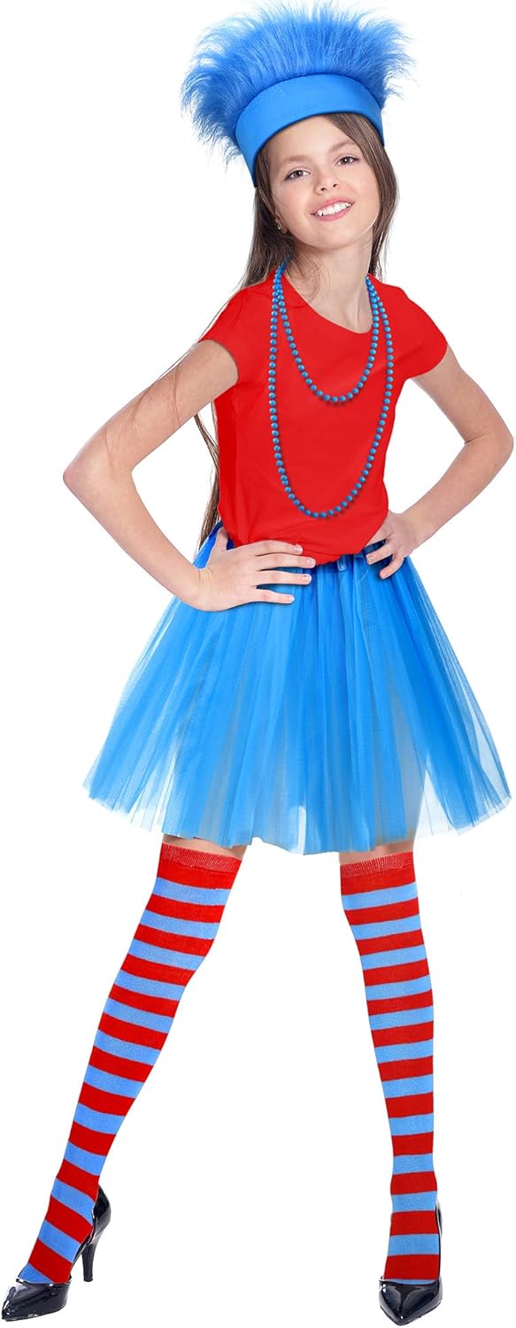 Geyoga Halloween Faux Fur costume-related accessories Set with Wig and Skirt