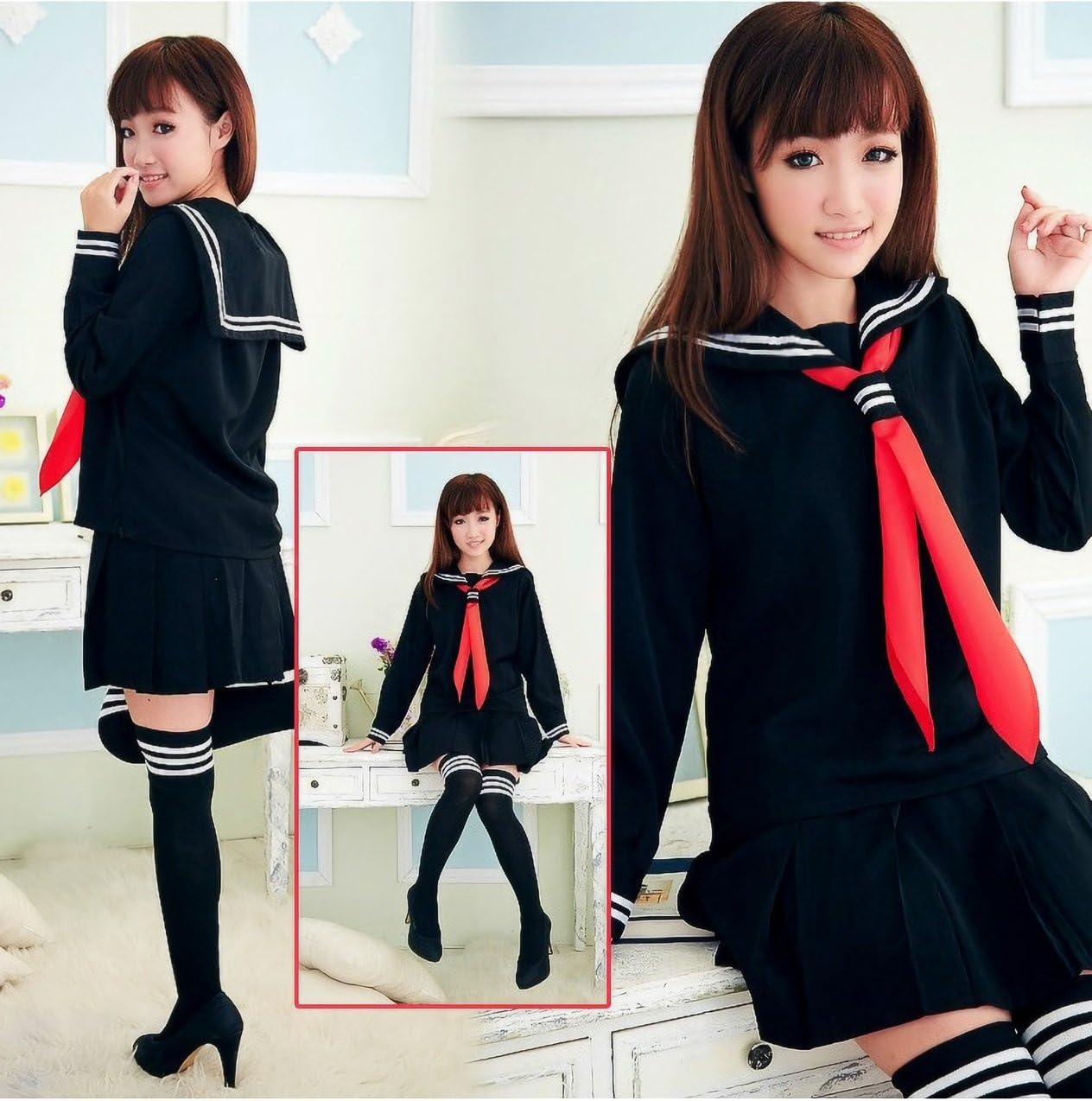 Comfortable Japanese Sailor Cosplay Set for Women
