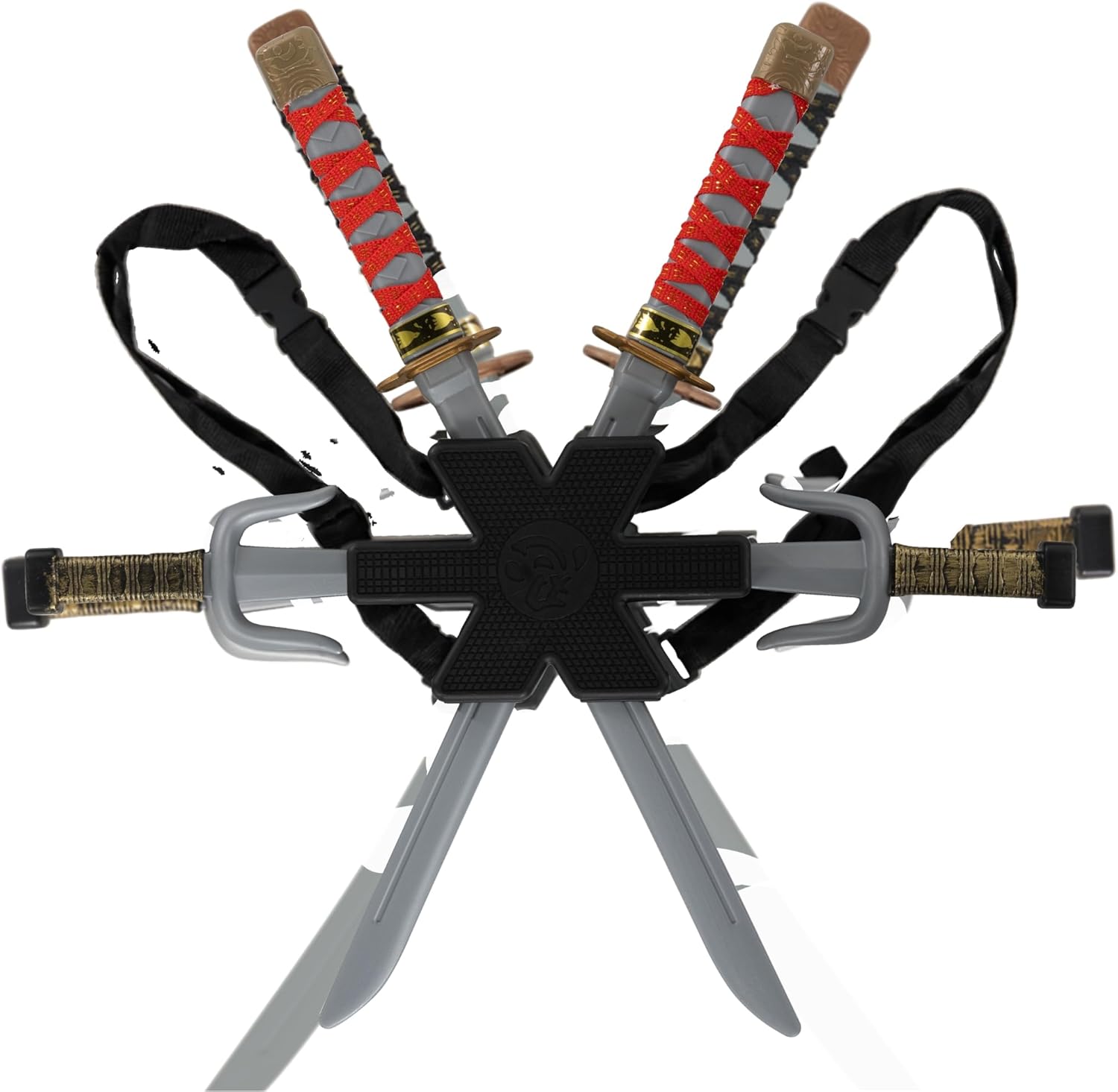 Morph Red Ninja Swords Kids Backpack Costume Ninja Weapon Accessories