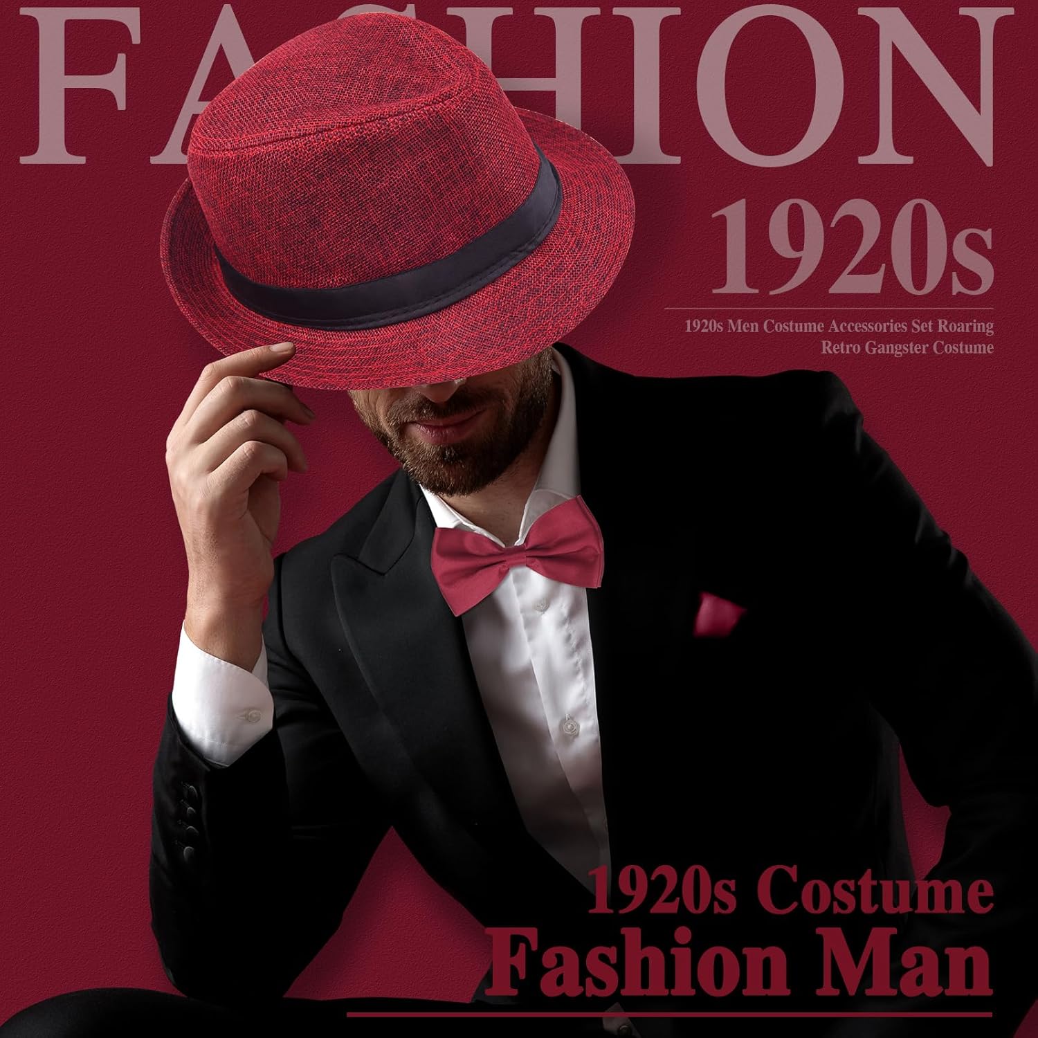 Gangster retro costume set for men