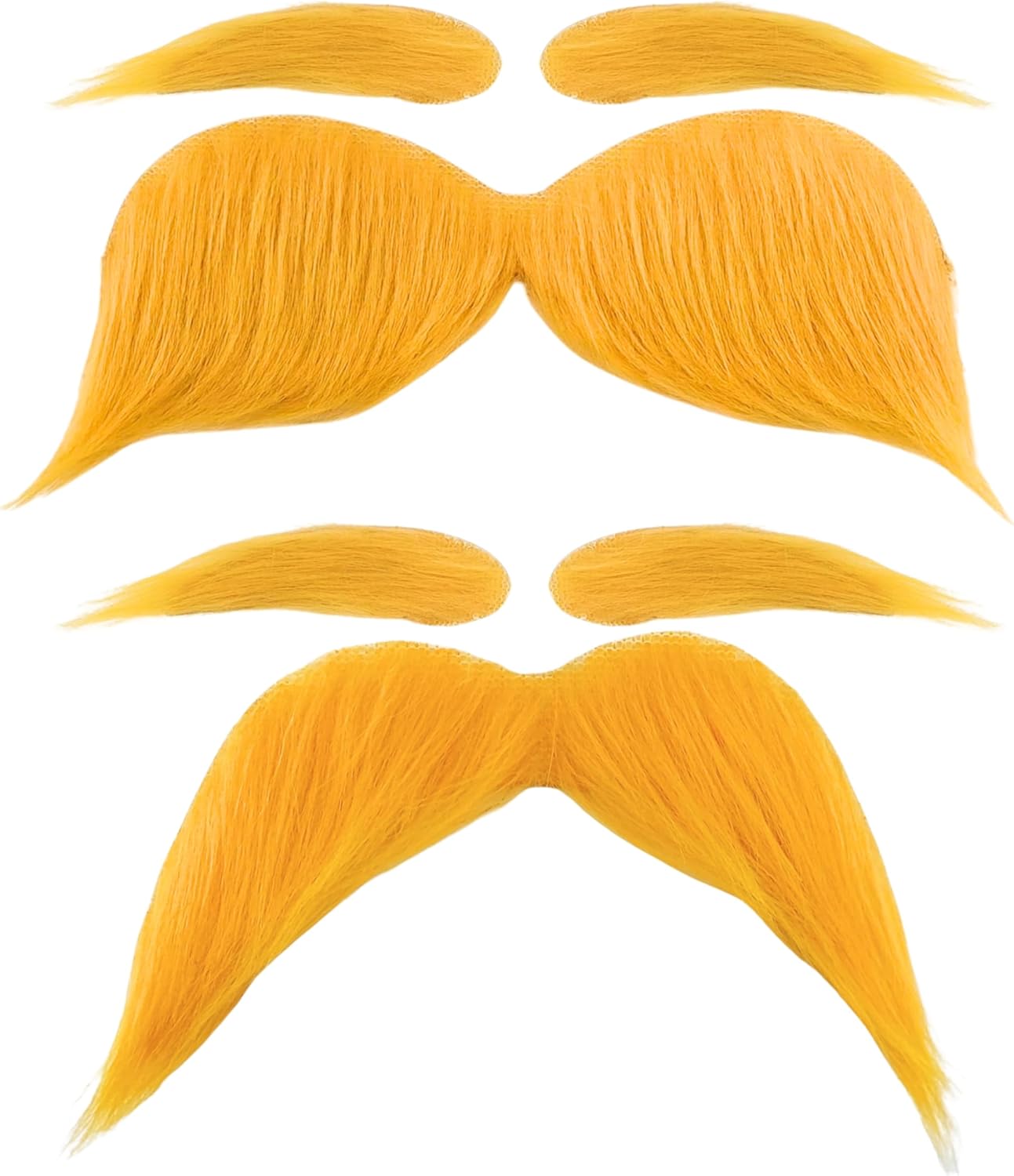 Halloween Yellow Mustaches Self-Adhesive Reusable 2-Piece Set