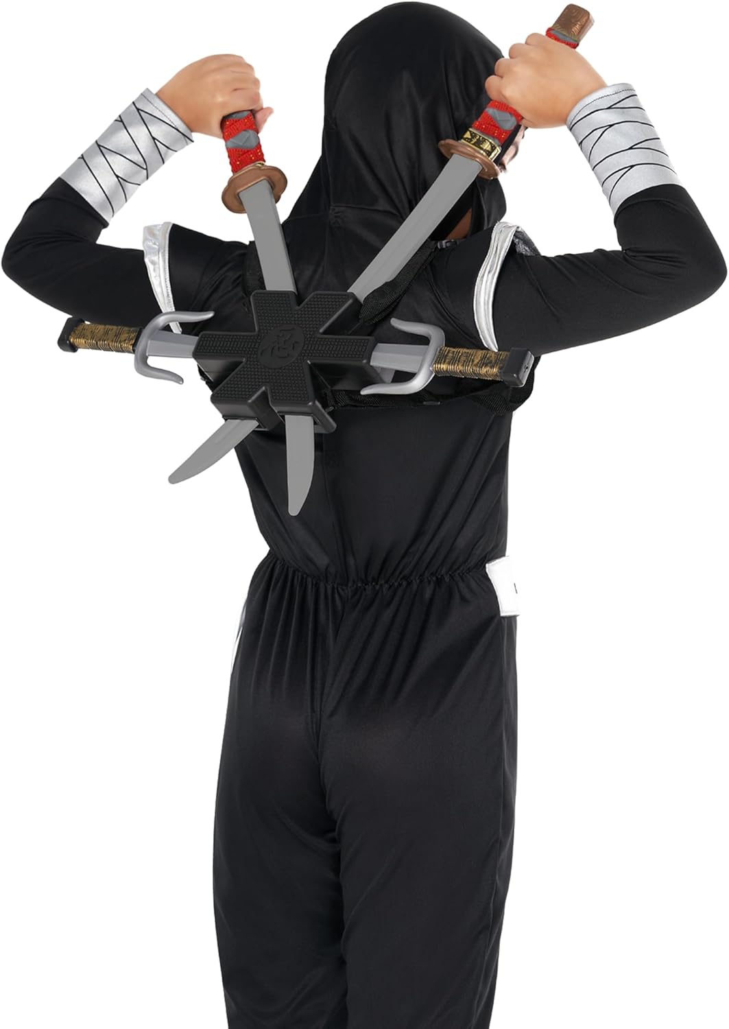 Morph Red Ninja Swords Kids Backpack Costume Ninja Weapon Accessories