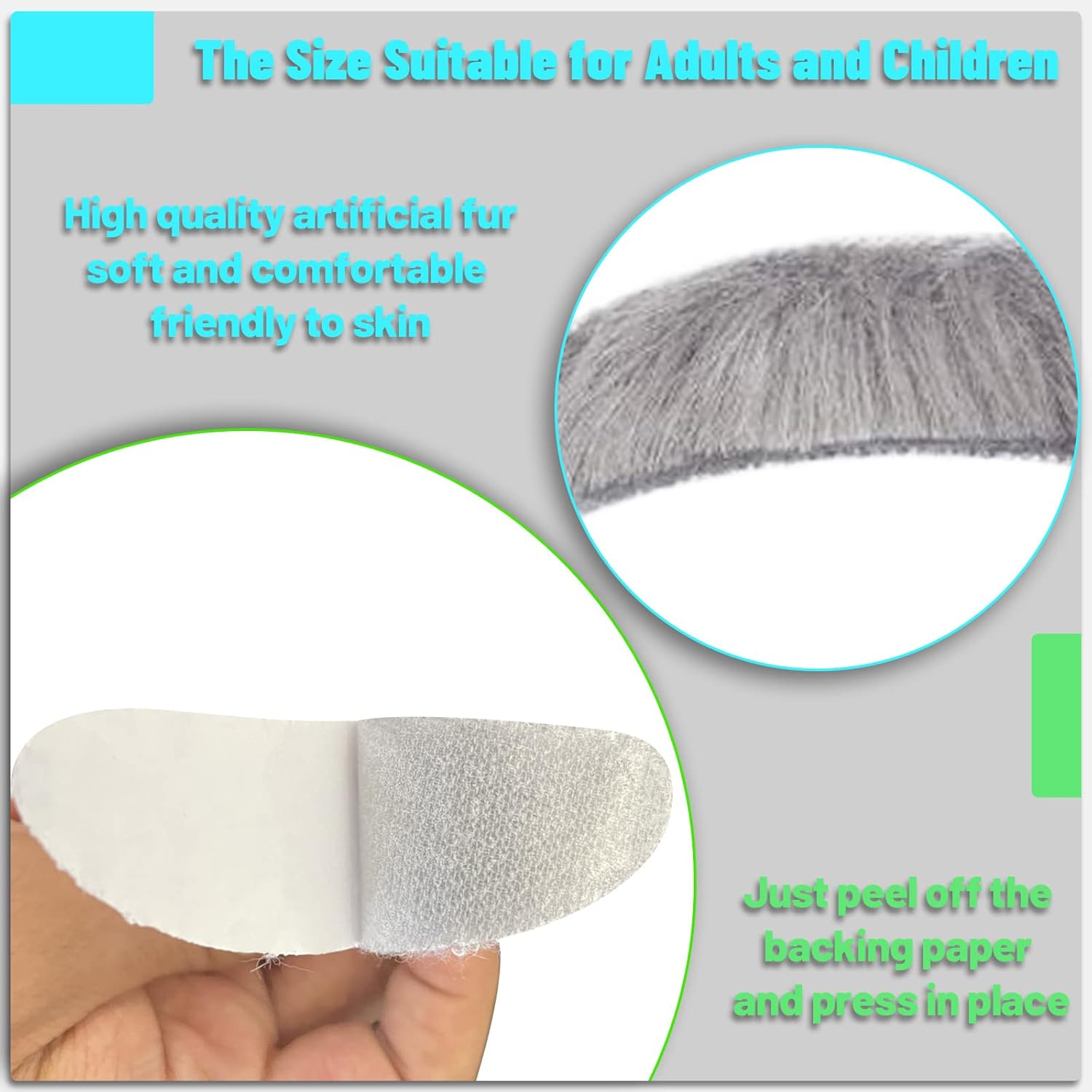 FunMular Kids Old Man Costume with Mustache and Eyebrows Gray2