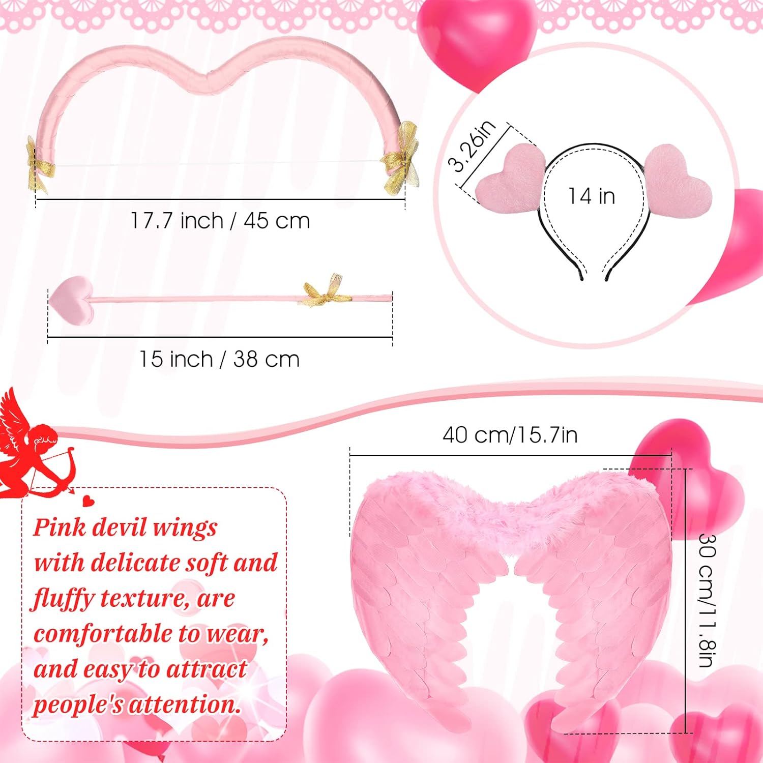 Stunning Cupid Costume Set for Valentines Day Halloween