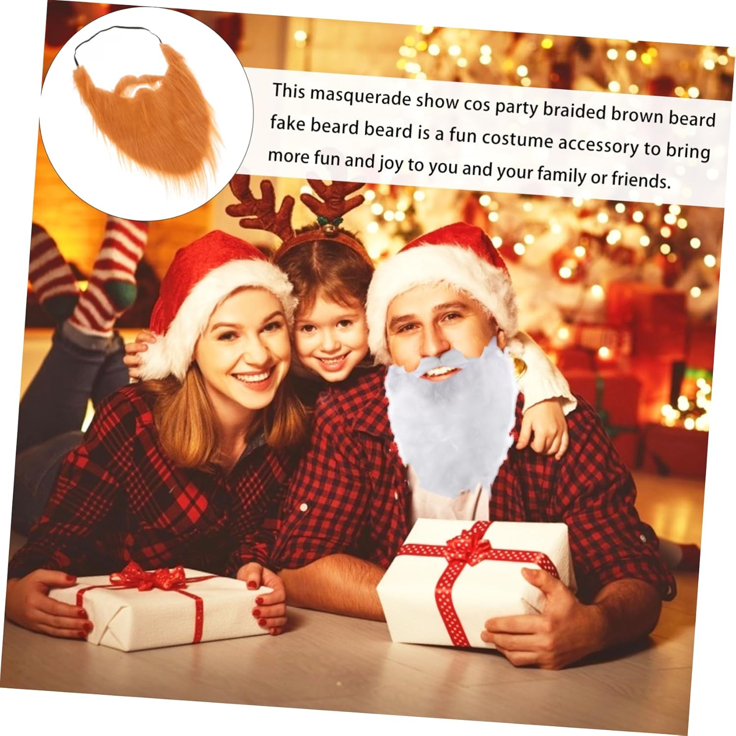 Realistic Fake Beards for Men Women 2-in-1
