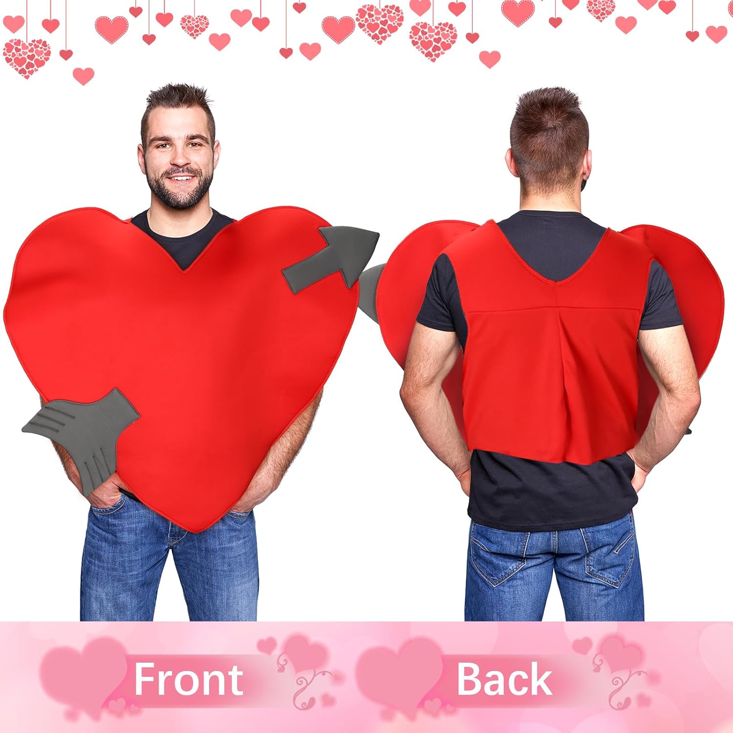 Adults Valentines Celebration Heart Costume for Halloween Love Party Mothers Day