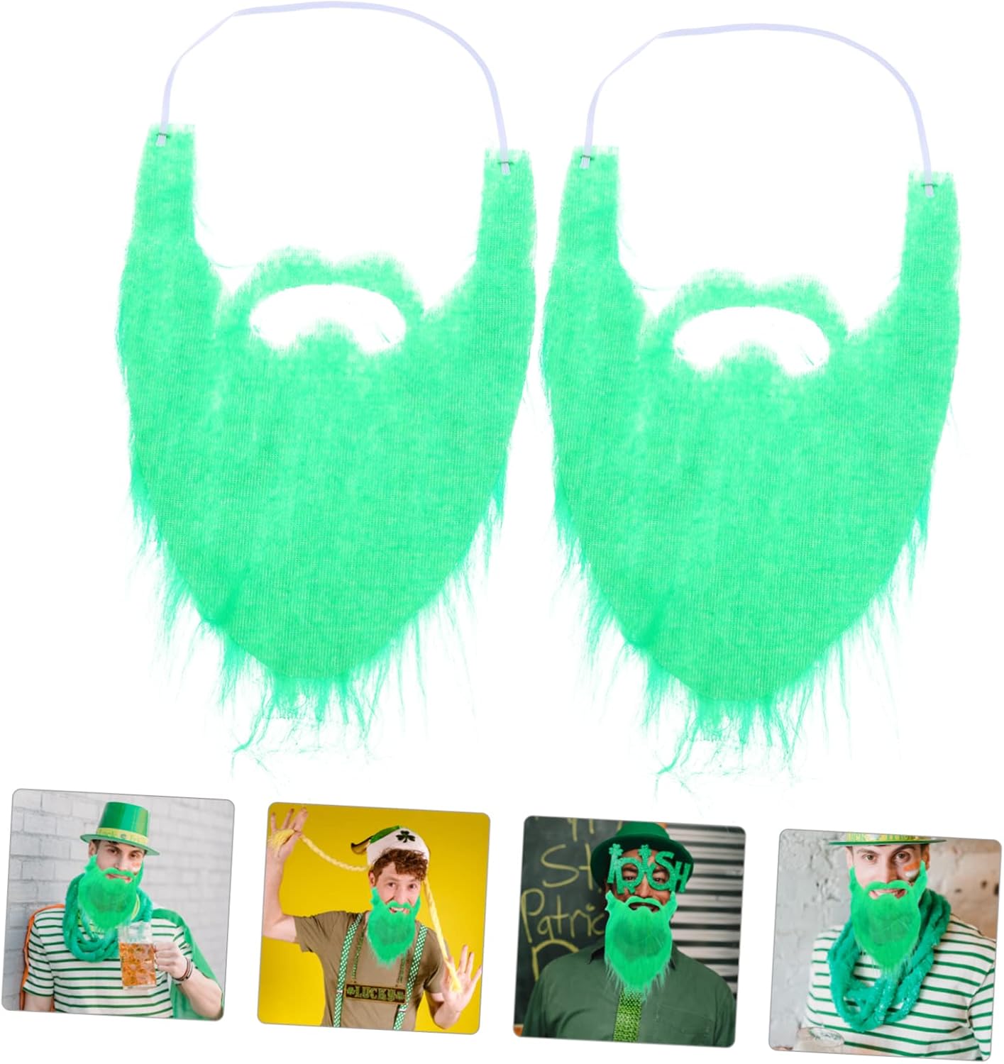 St Patricks Day fake beards 2Pcs costume set for festive celebrations