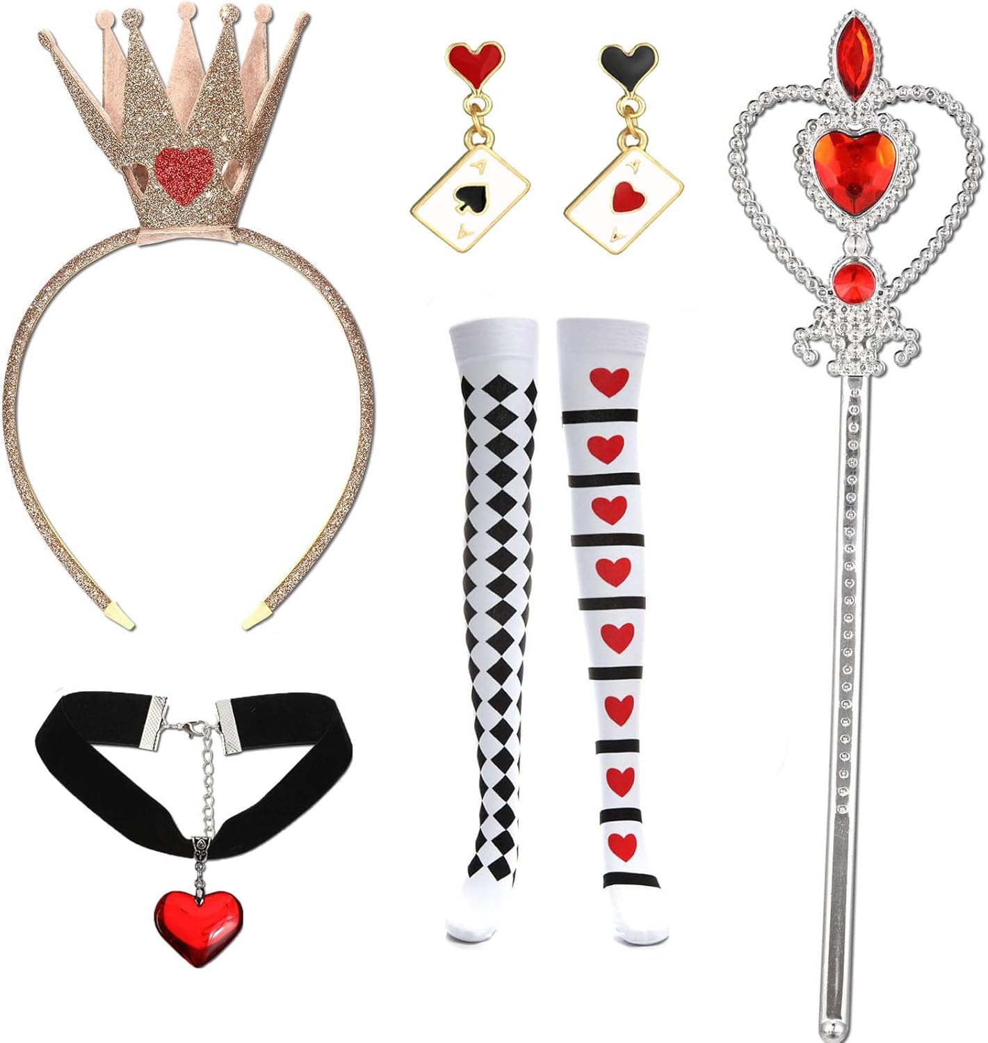 5-Piece Halloween Queen of Hearts Accessories Set