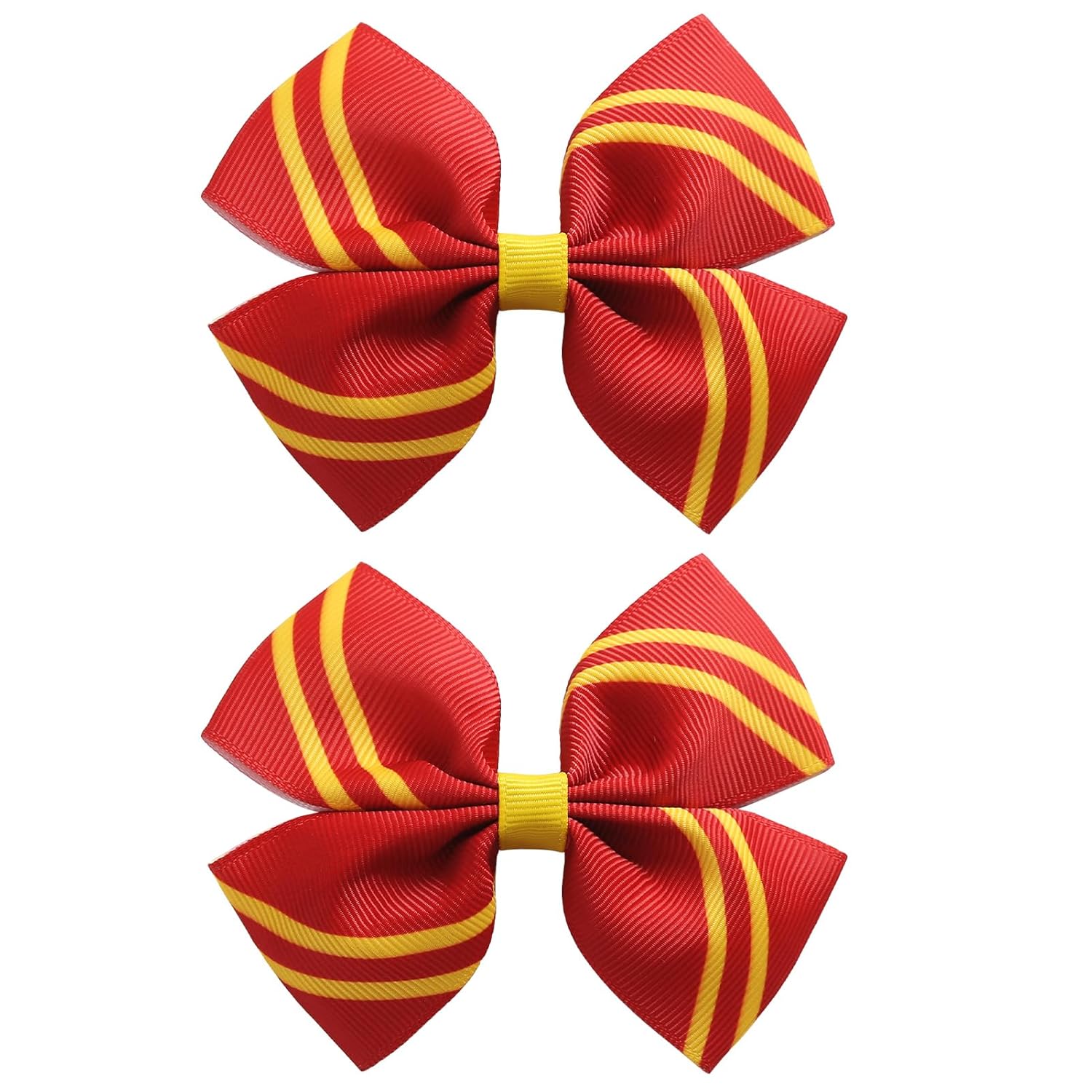 2PC Stripe Hair Bow Clips Wizard for Women Halloween costume Red