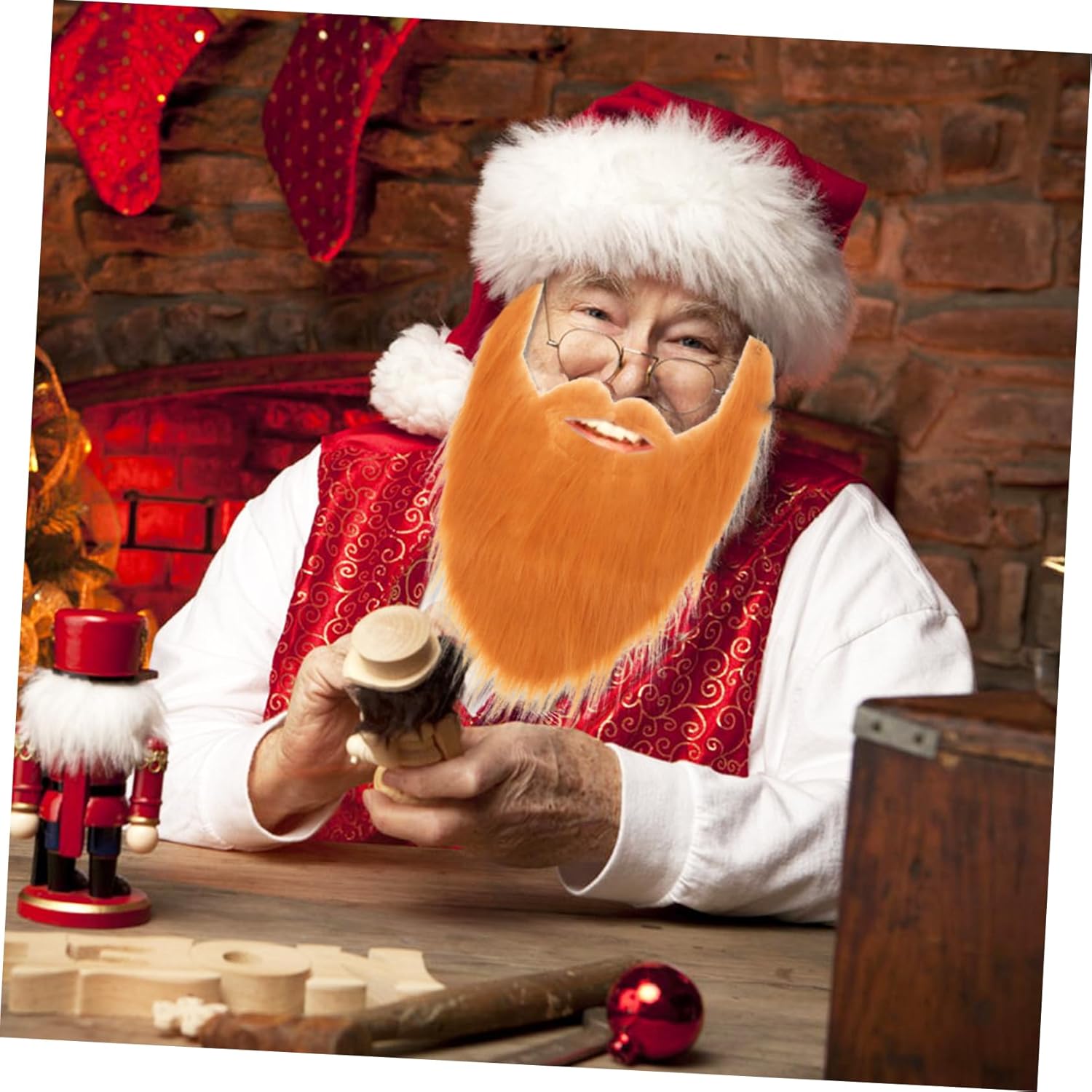 2-Piece Realistic Fake Beards for Cosplay and Party Use