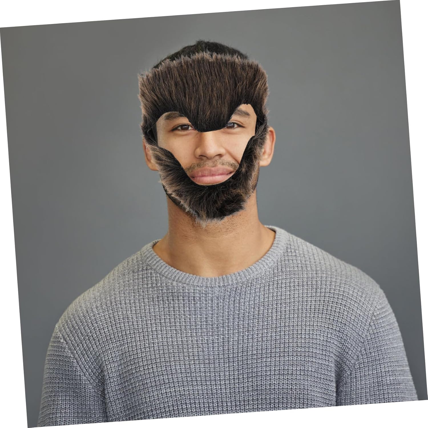 Yardenfun Realistic Monkey Beard Costume for Men - Dark Brown