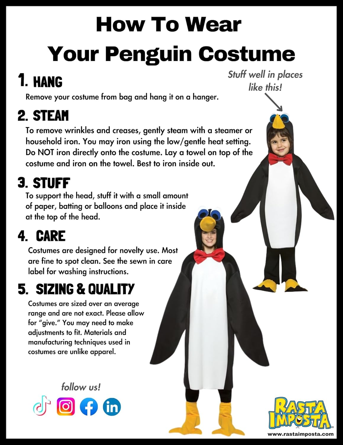 Rasta ImpostaLight Weight Antarctic Penguin Costume