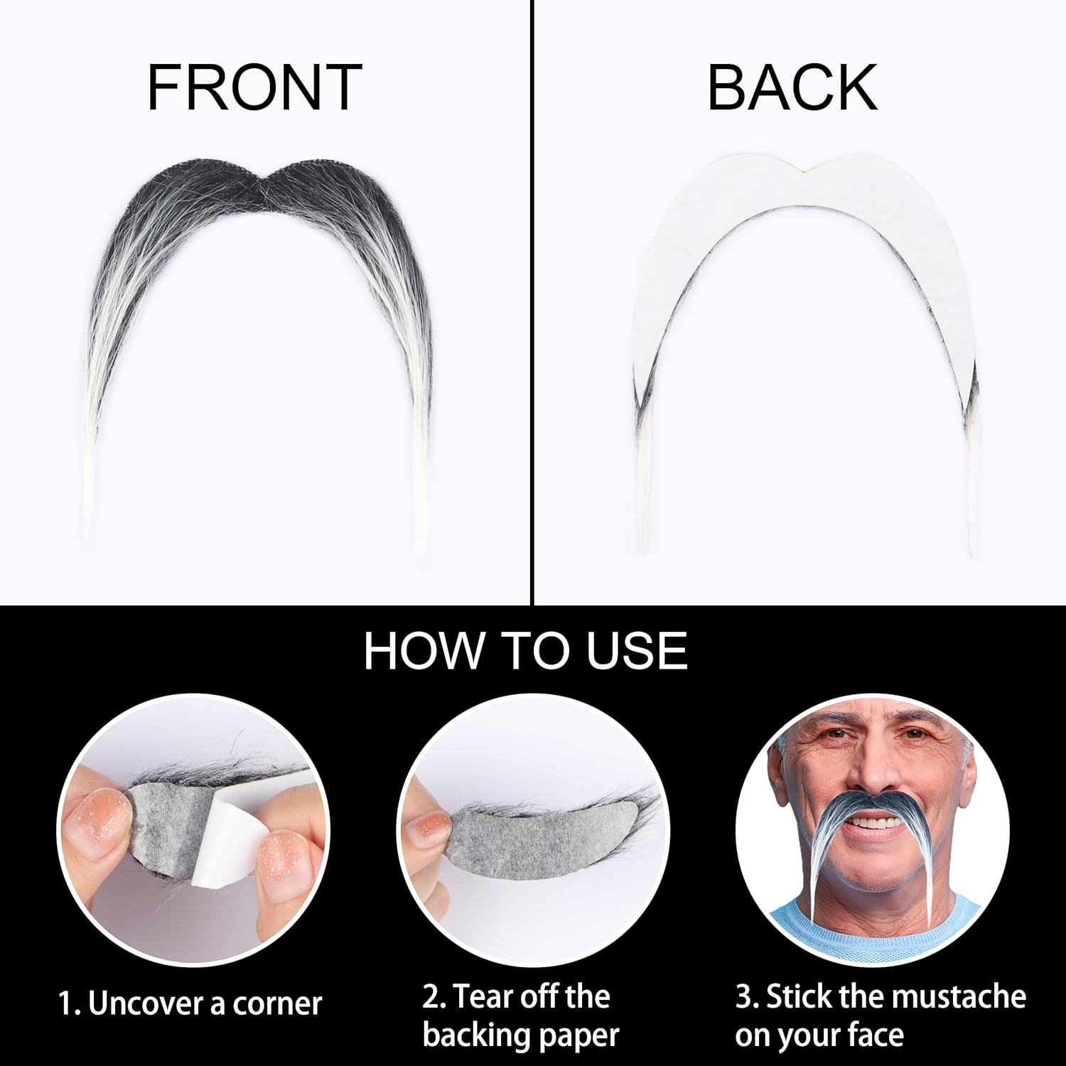 Halloween Classic Fake Mustache for Men - Great for Cosplay More