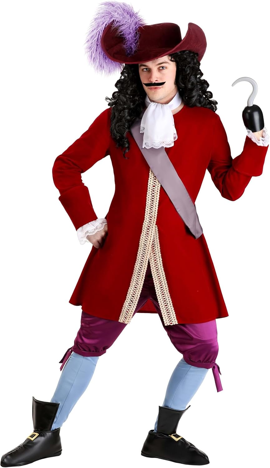 Halloween Swashbuckling Captain Hook Costume for Men