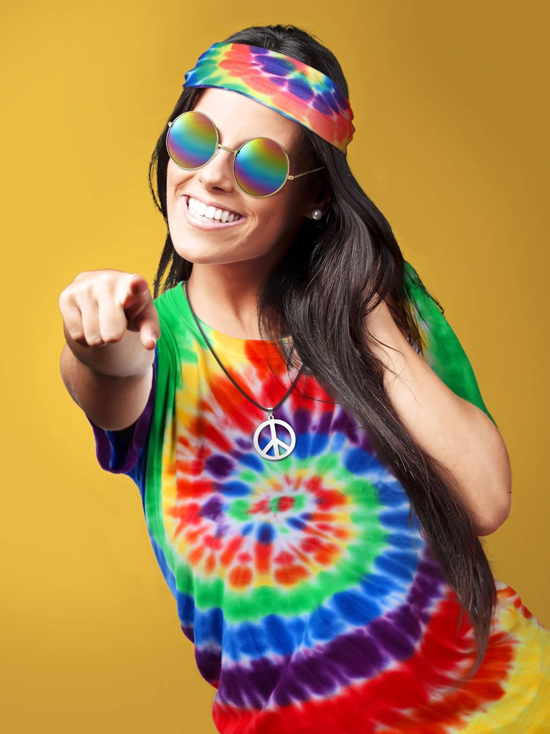 4-Piece Hippie Costume Set for Women