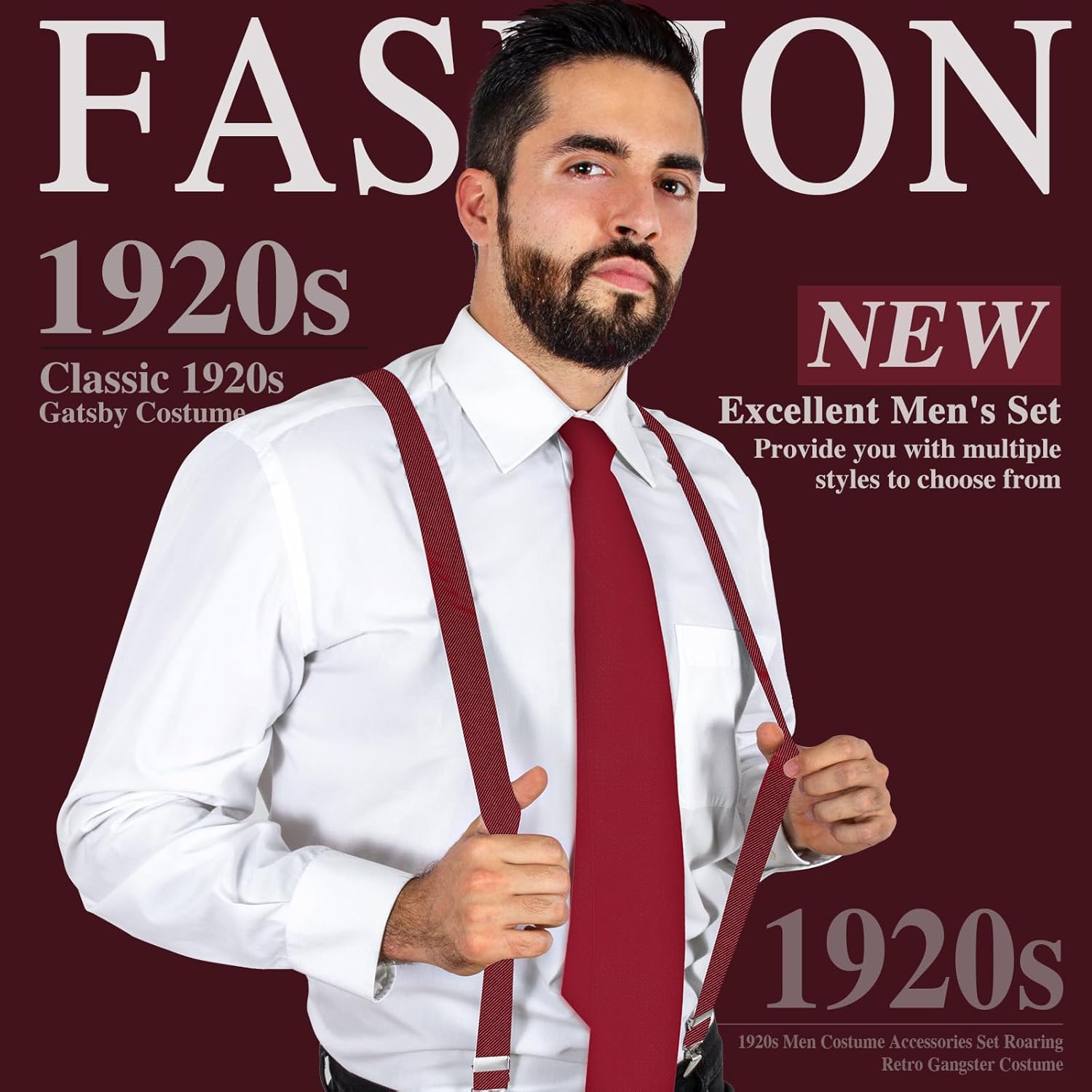 Gangster retro costume set for men