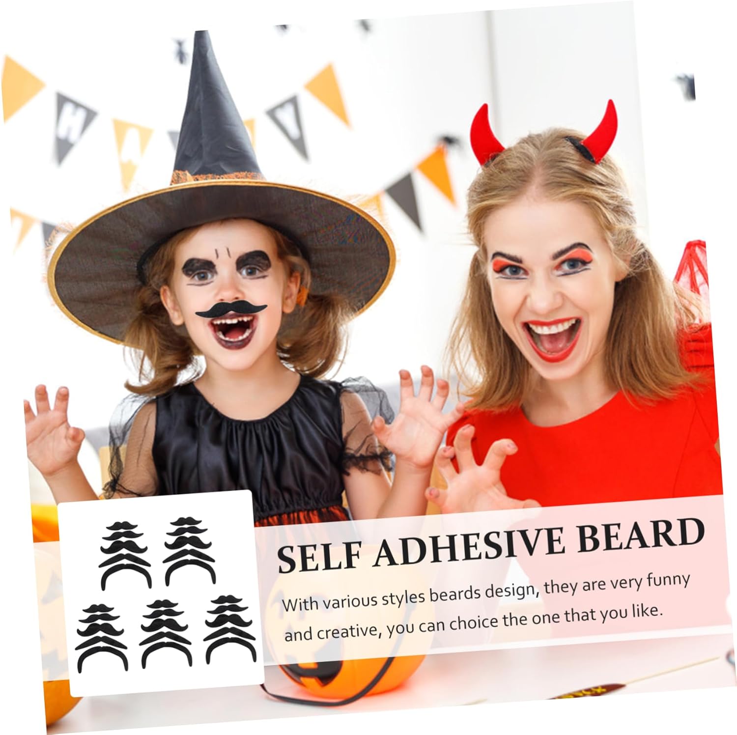 25PCS Pirate Fake Beard Mustache Set