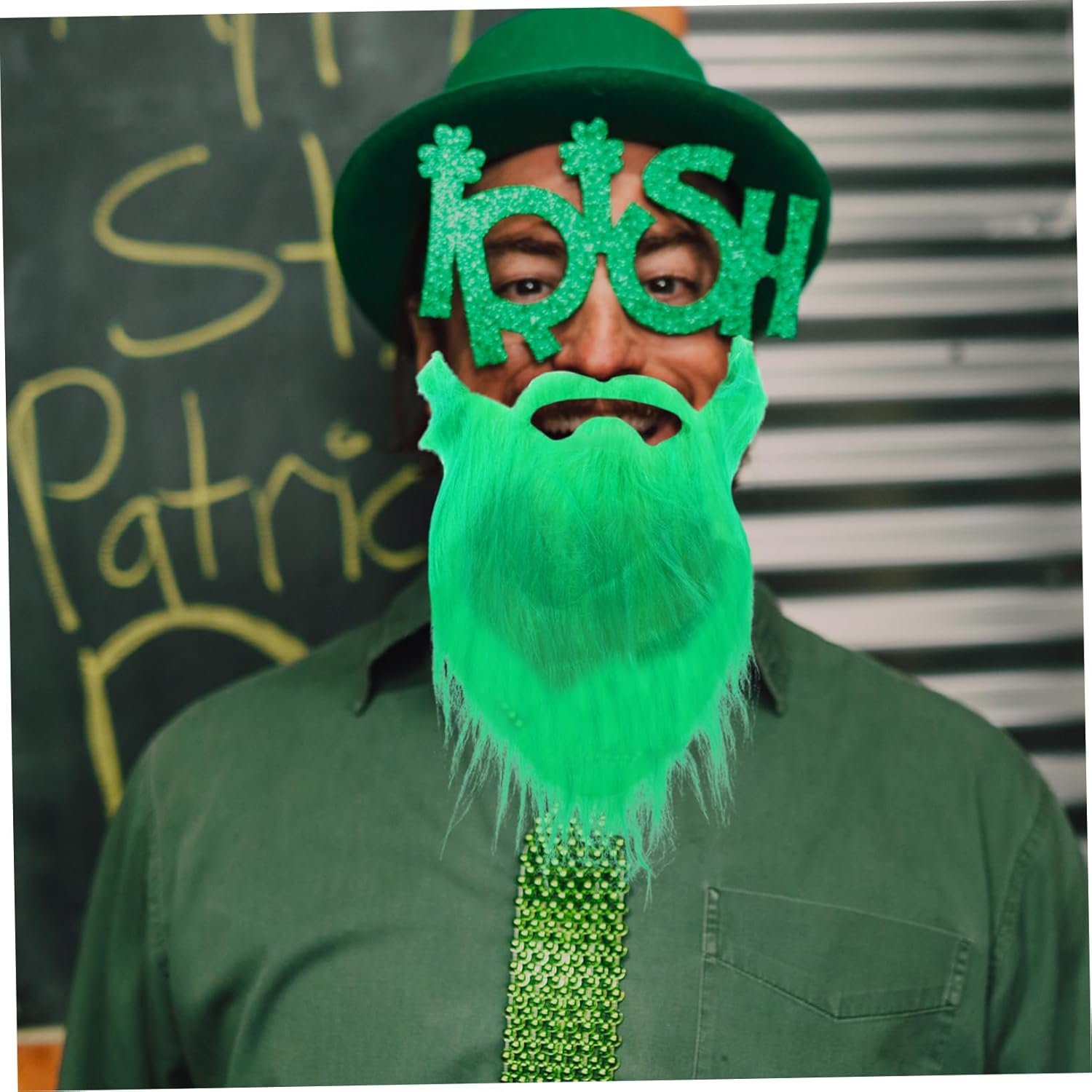 St Patricks Day fake beards 2Pcs costume set for festive celebrations