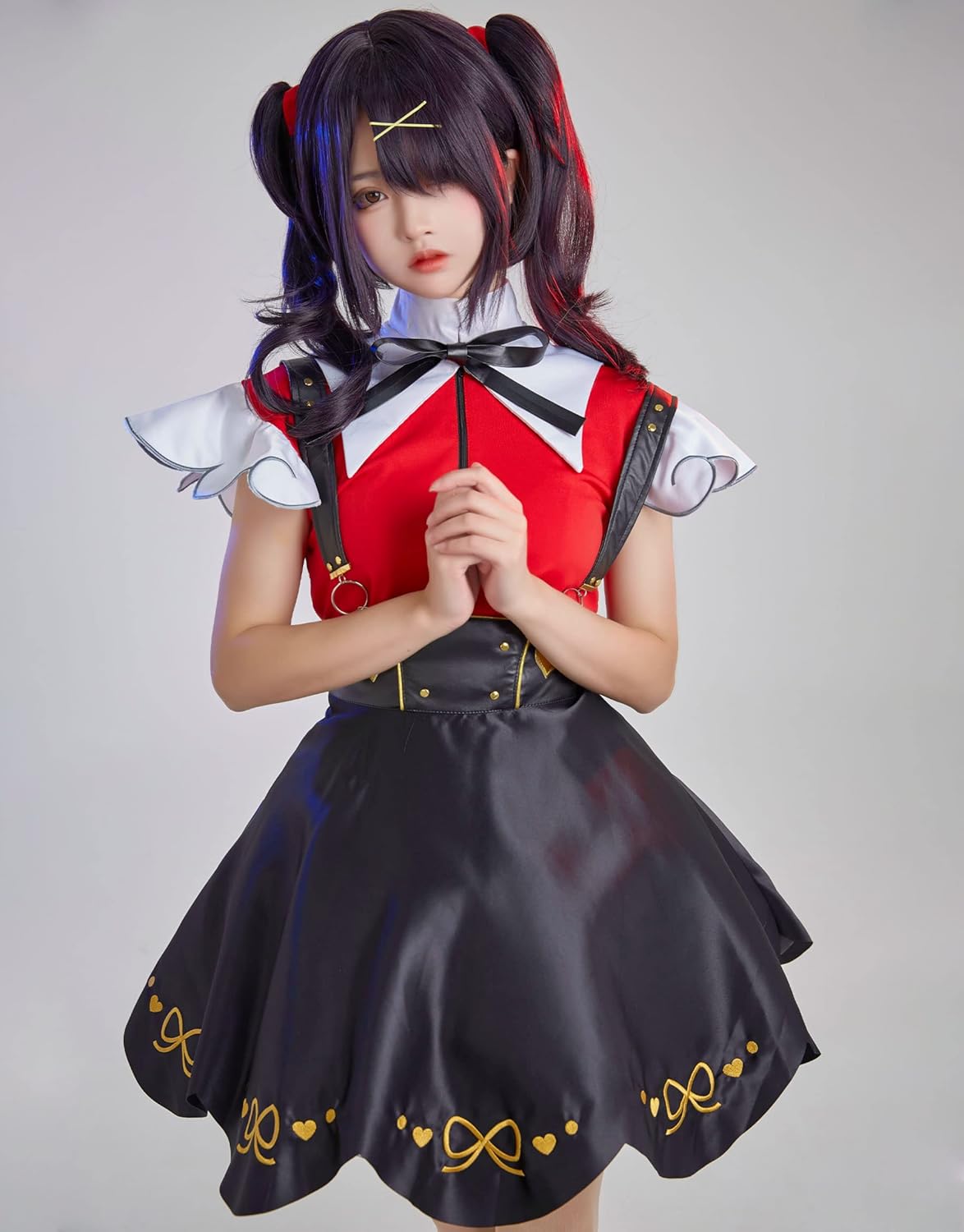 Kawaii Womens Game Streamer Cosplay Costume with Suspender Skirt and Accessories
