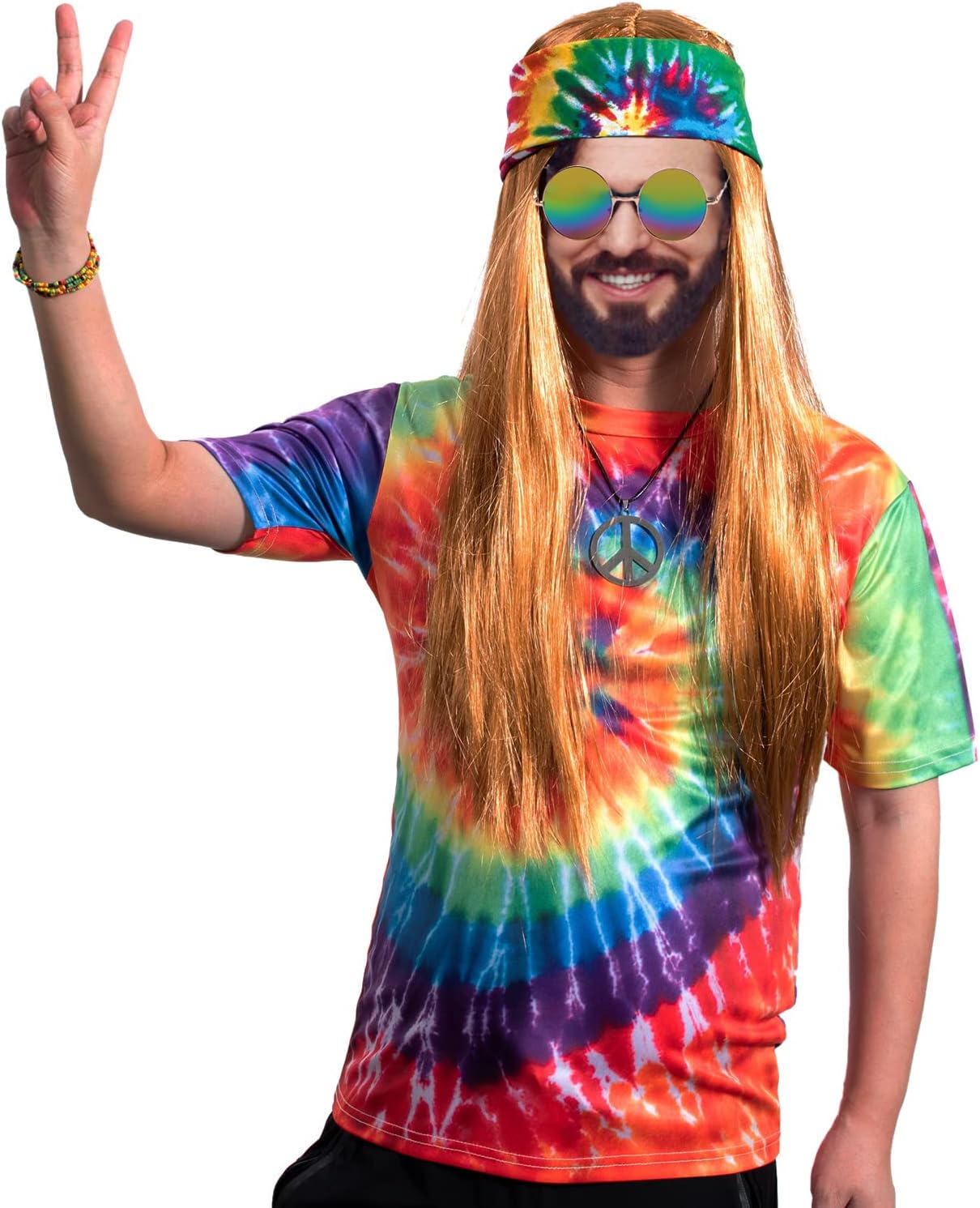 60s 70s Hippie Party Costume Set for Men