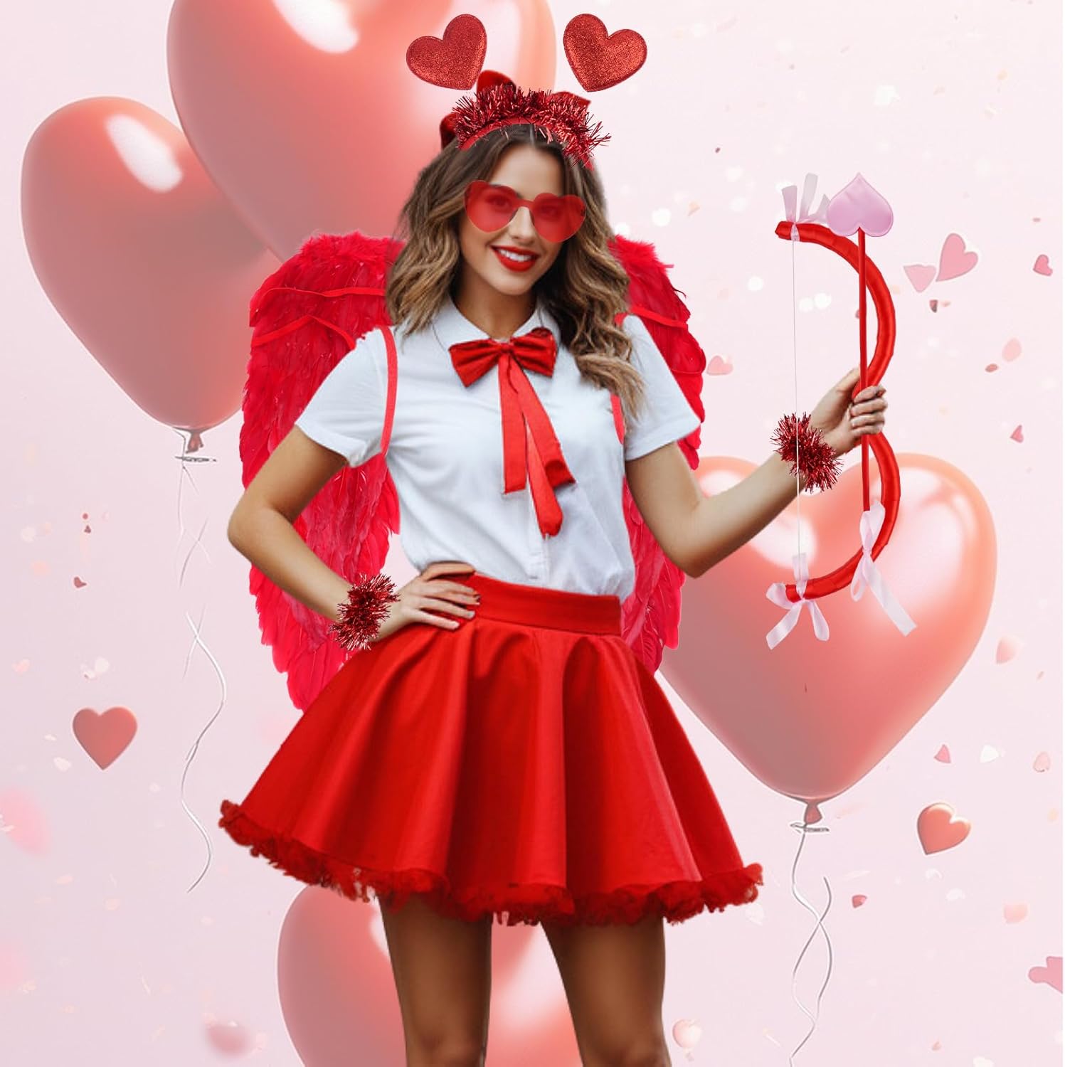 Magical 7-Piece Cupid Costume Set for Women