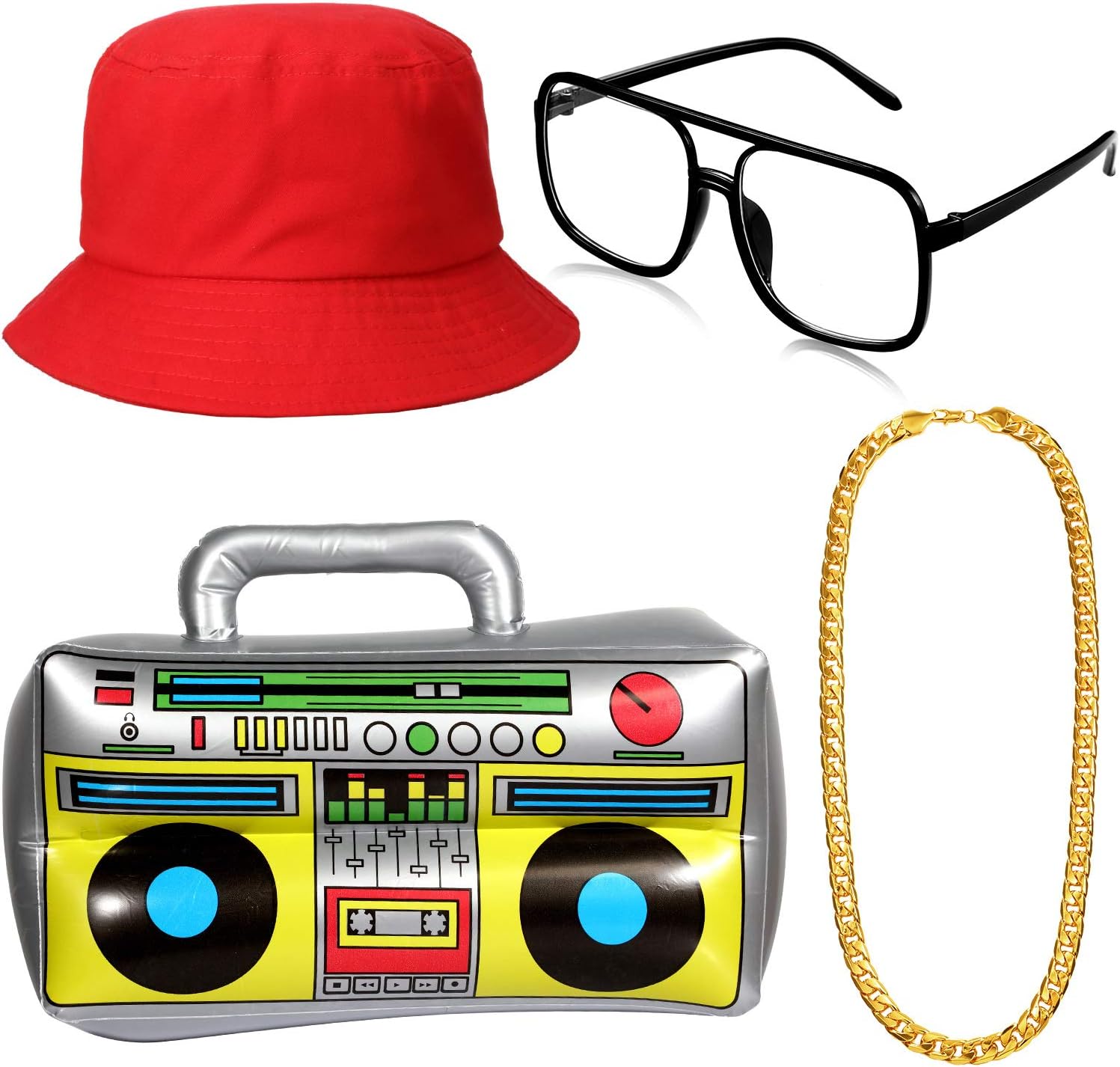 Meekoo 80s90s Hip Hop Costume Kit Accessories for Men Women