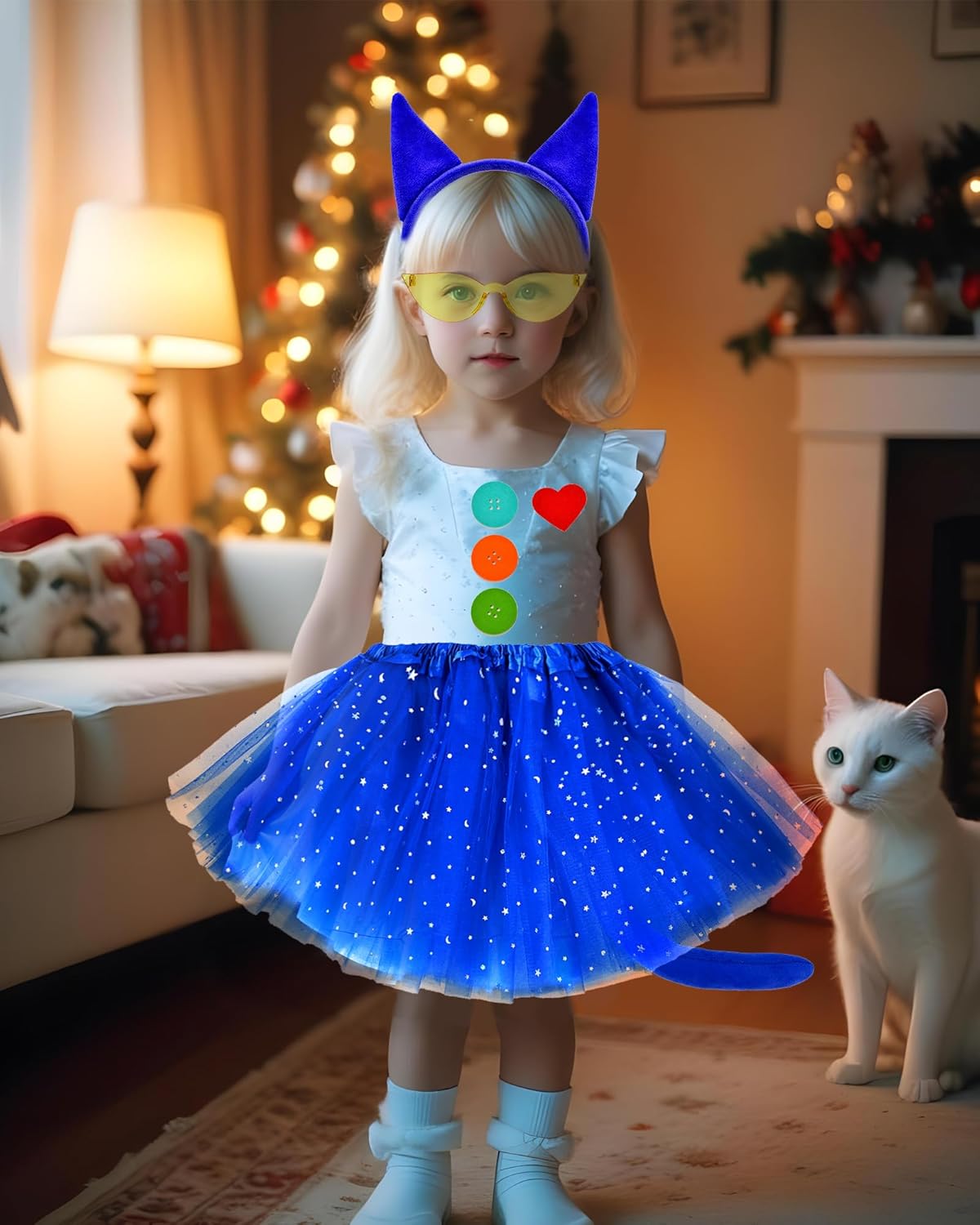imaginatively transformed into a Blue Cat Character