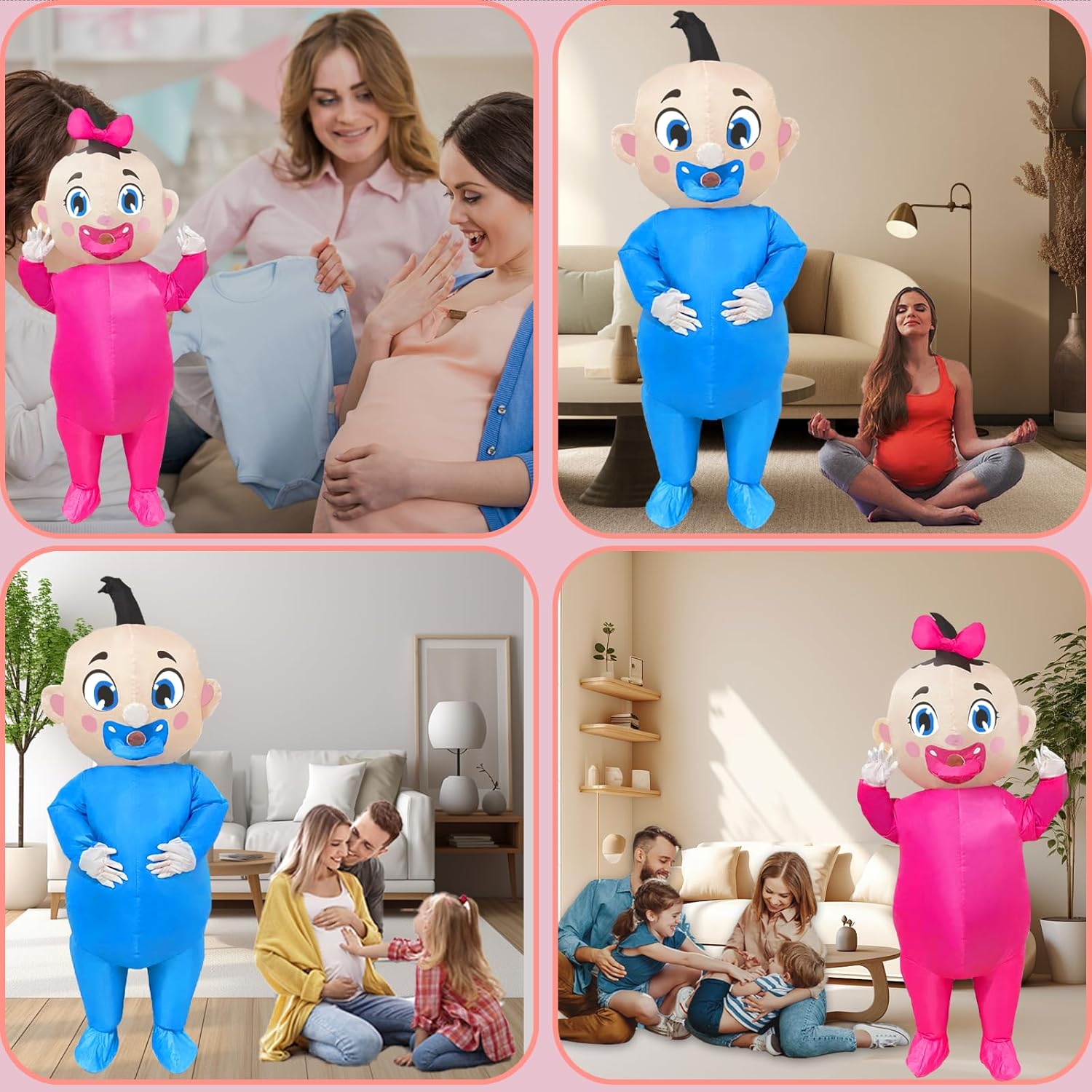 Gigantic Baby Blow-Up Costume for Adults Gender Reveal Party
