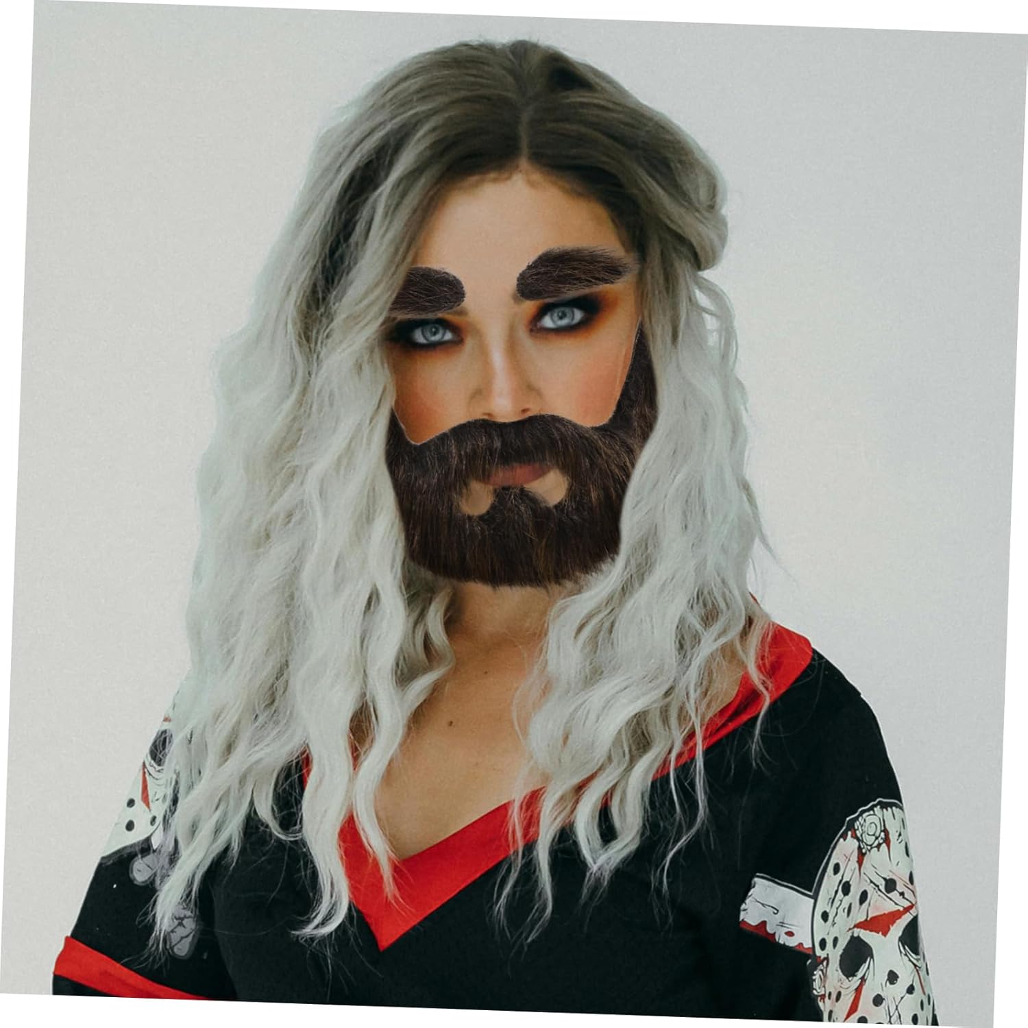 1 Set Fake Beard Eyebrow Costume for Halloween Party