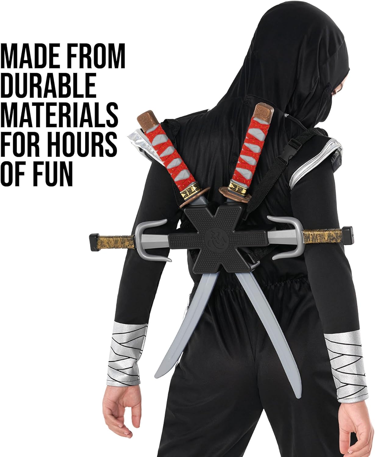 Morph Red Ninja Swords Kids Backpack Costume Ninja Weapon Accessories