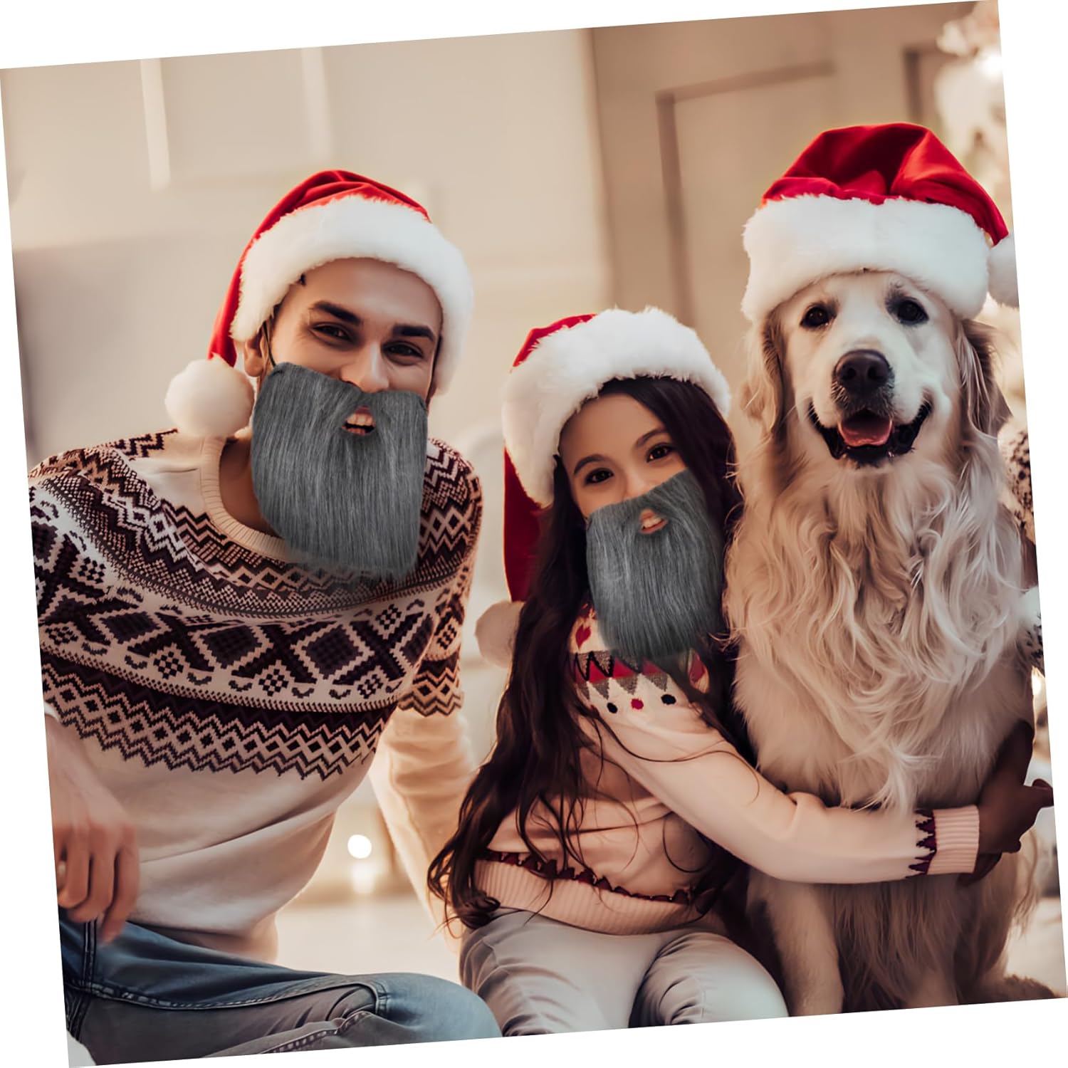 M Festive Realistic Santa Beard Costume Prop for Men