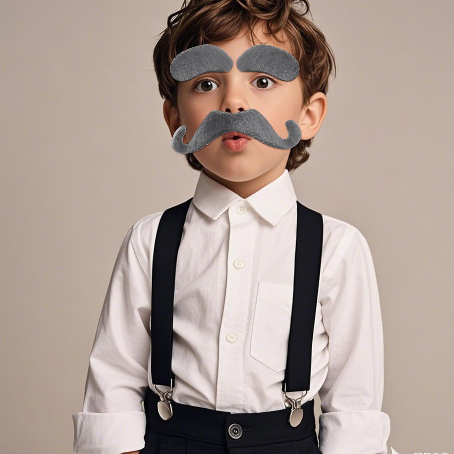 Gray Grandpa Mustache Set Halloween Grandpa Costume Accessories