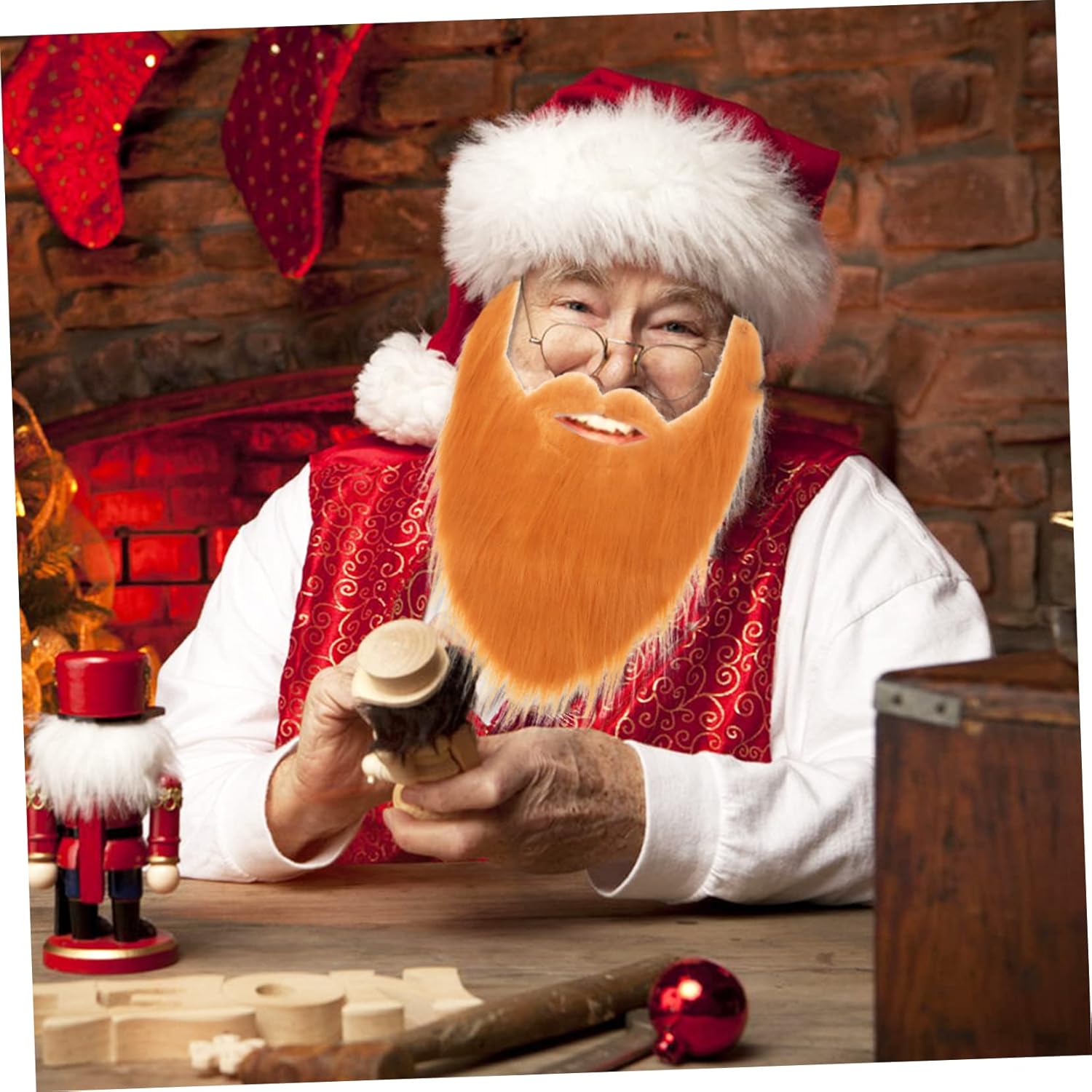 Realistic Fake Beards for Men Women 2-in-1