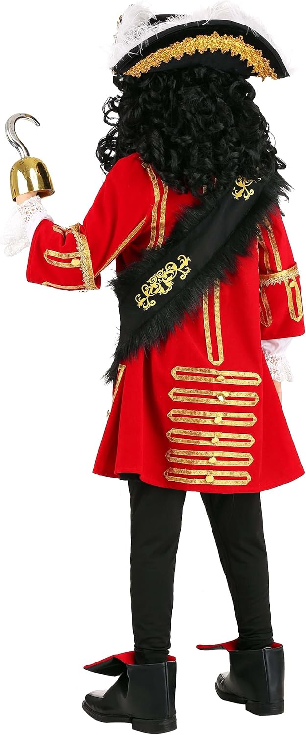 Pirate Outfit for Kids Red Captain Hook Costume Halloween Accessories