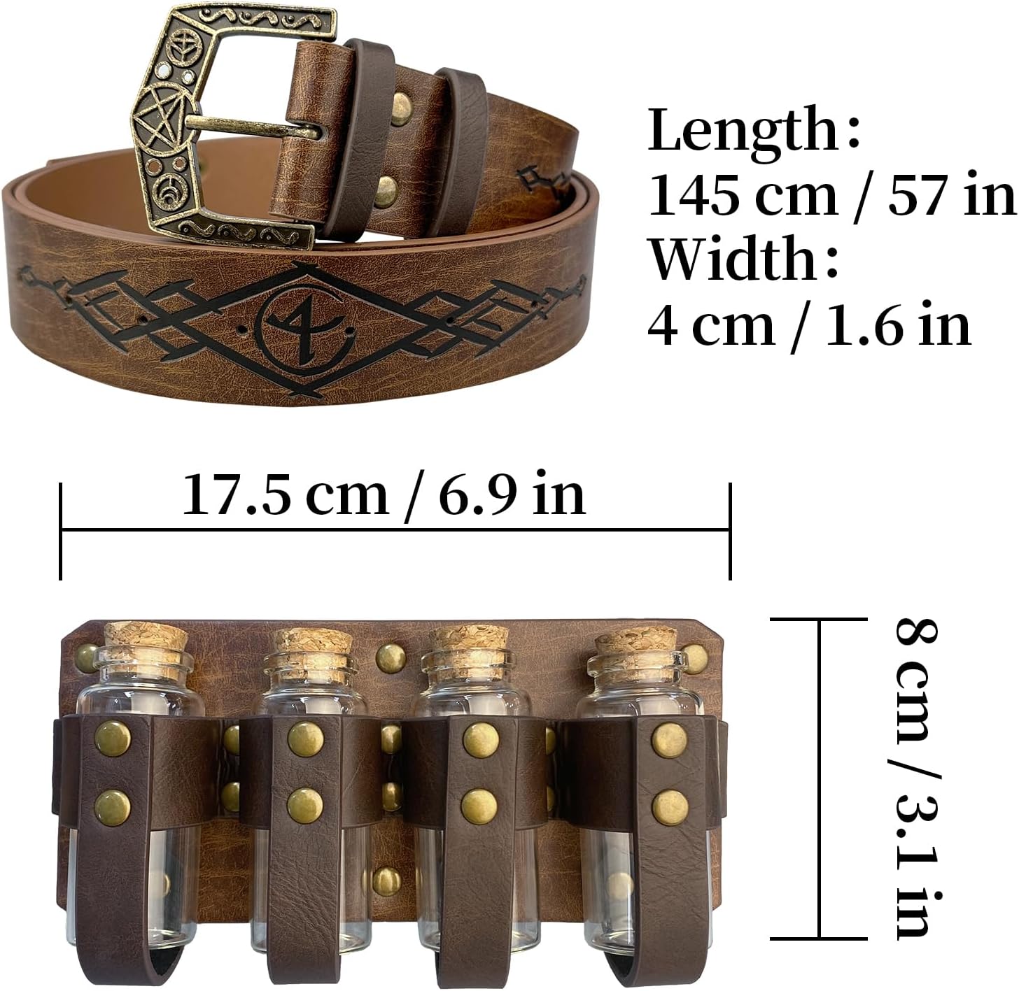 Medieval Belt with Potion Bottles