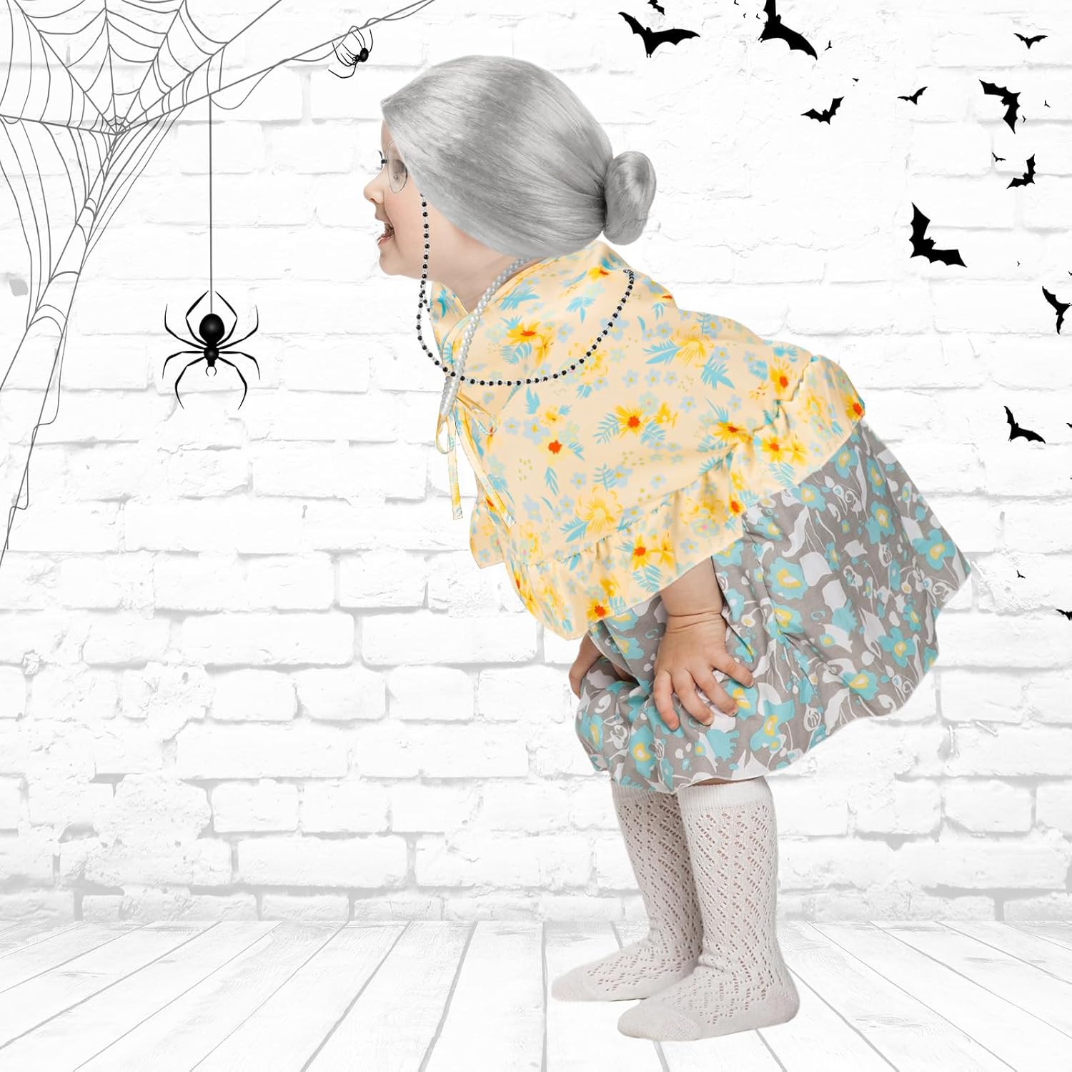 Berlune 7-Piece 100th Day Grandma Costume