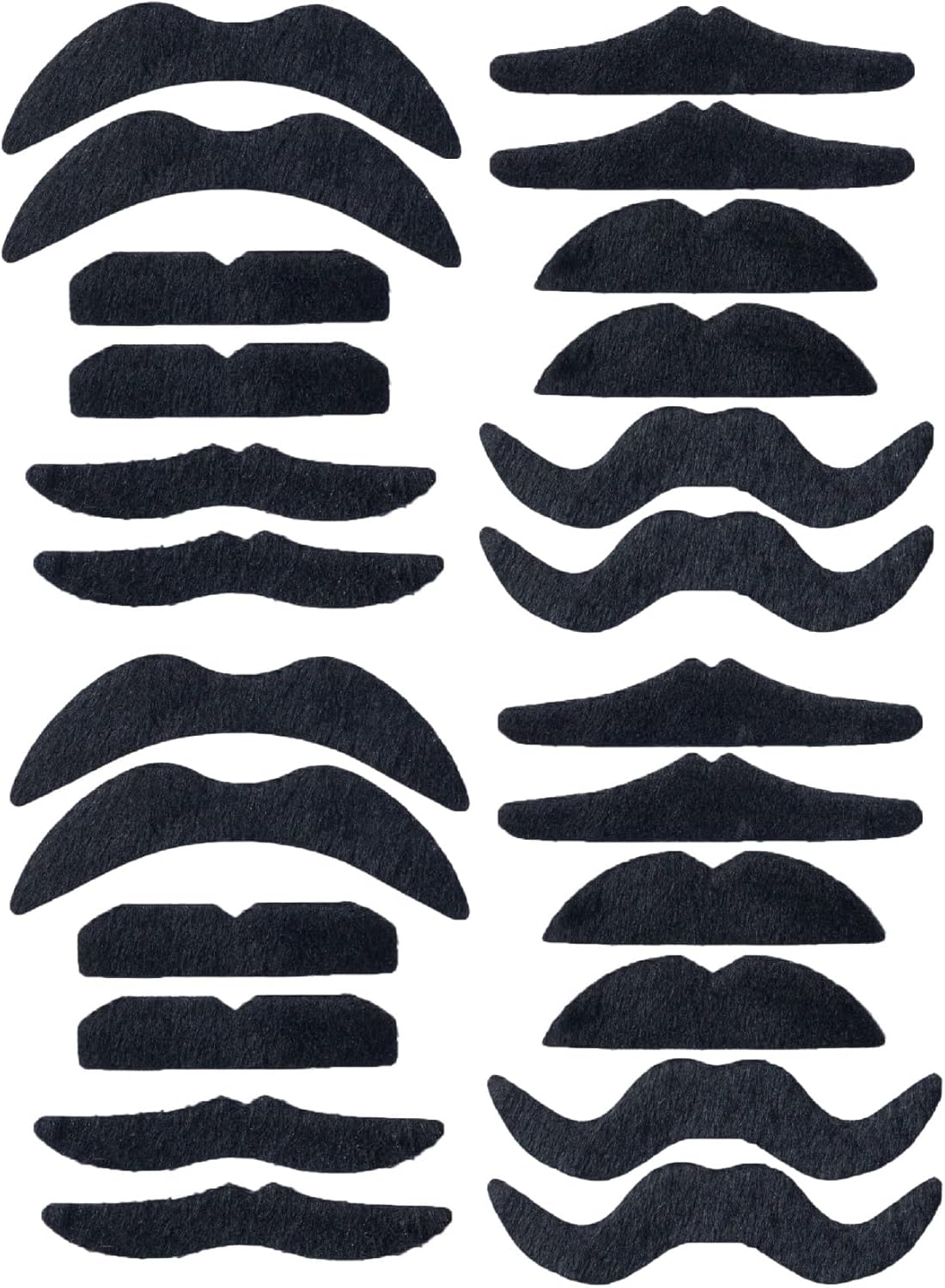 24PCS Halloween Mustaches Black6Styles Fun for Pranks Role-Playing Kids Adults