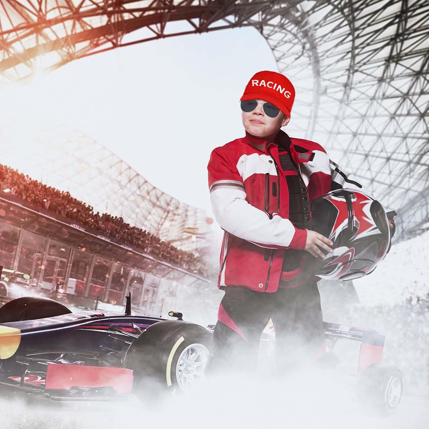 Kavoc Race Car Driver Costume Set Racing Accessories for Kids