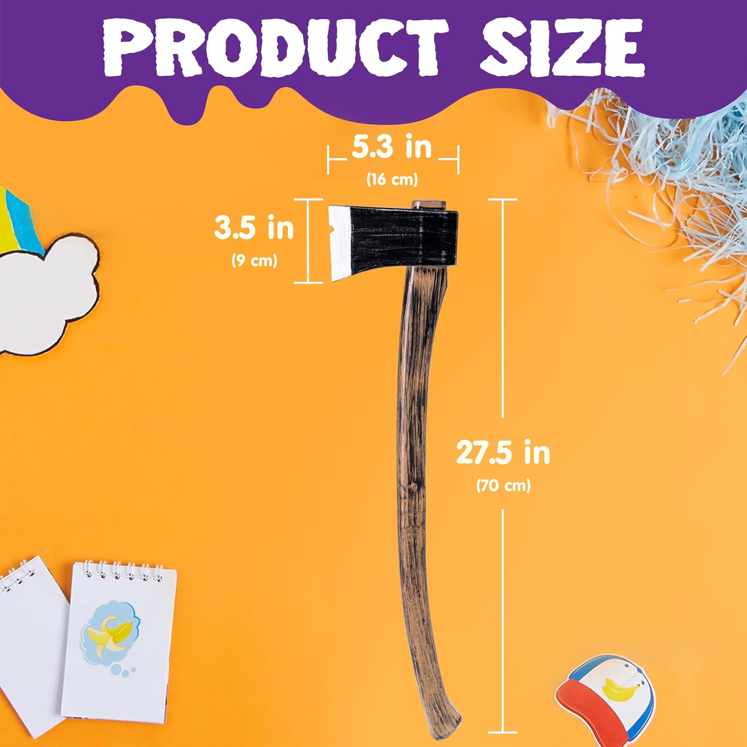 27-inch Spooktacular Foam axe perfect for Halloween cosplay