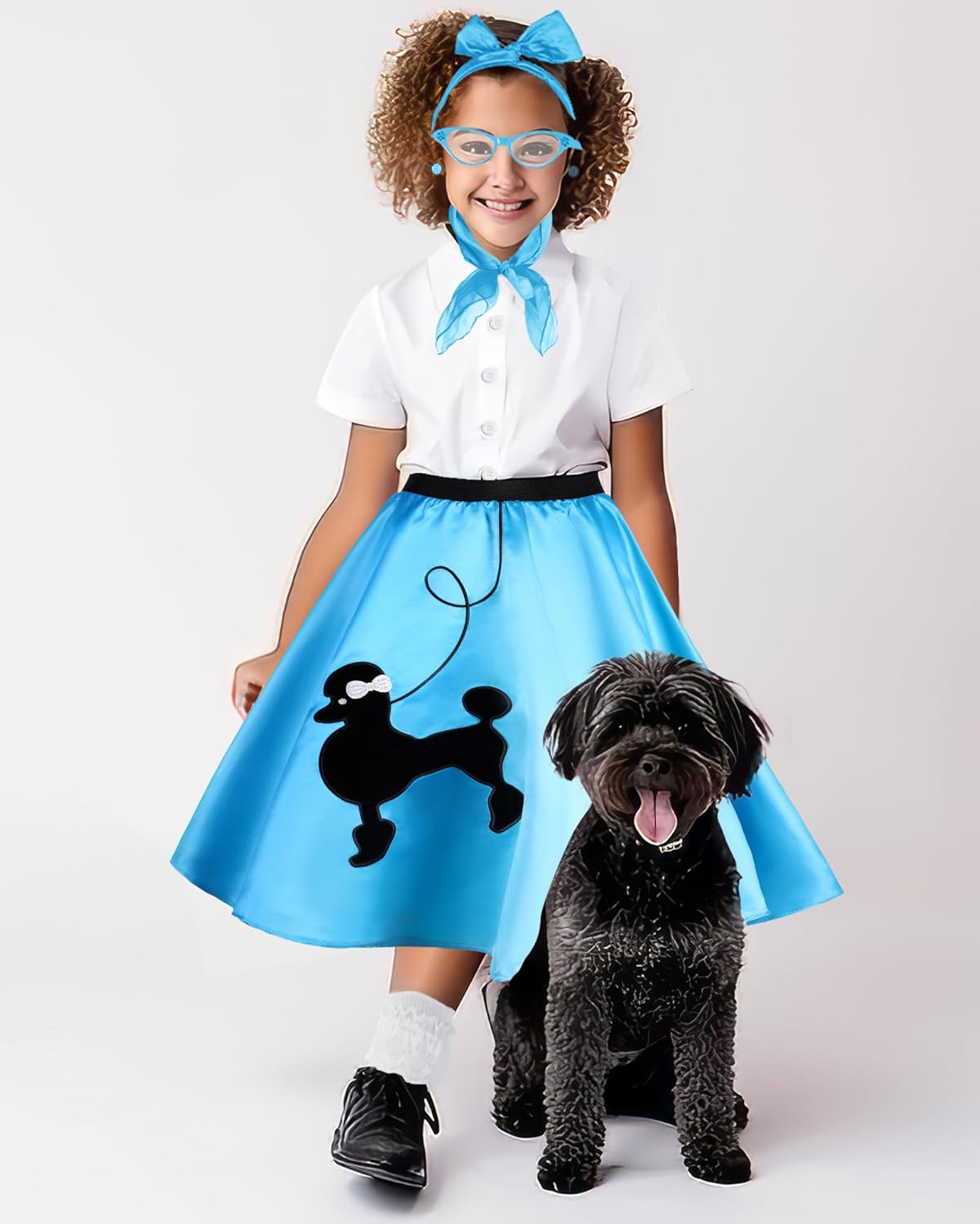 Elegant 1950s Poodle Skirt Costume Set for Girls