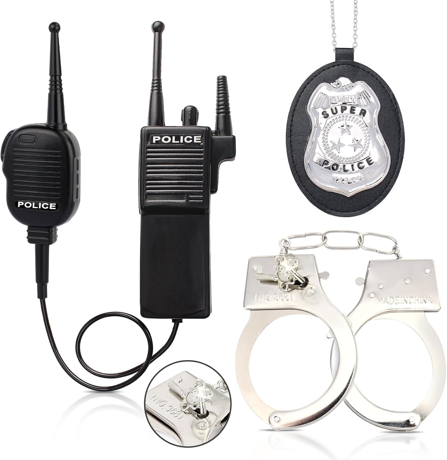 Kyson Police Officer Costume Kit Halloween Party Accessories Set