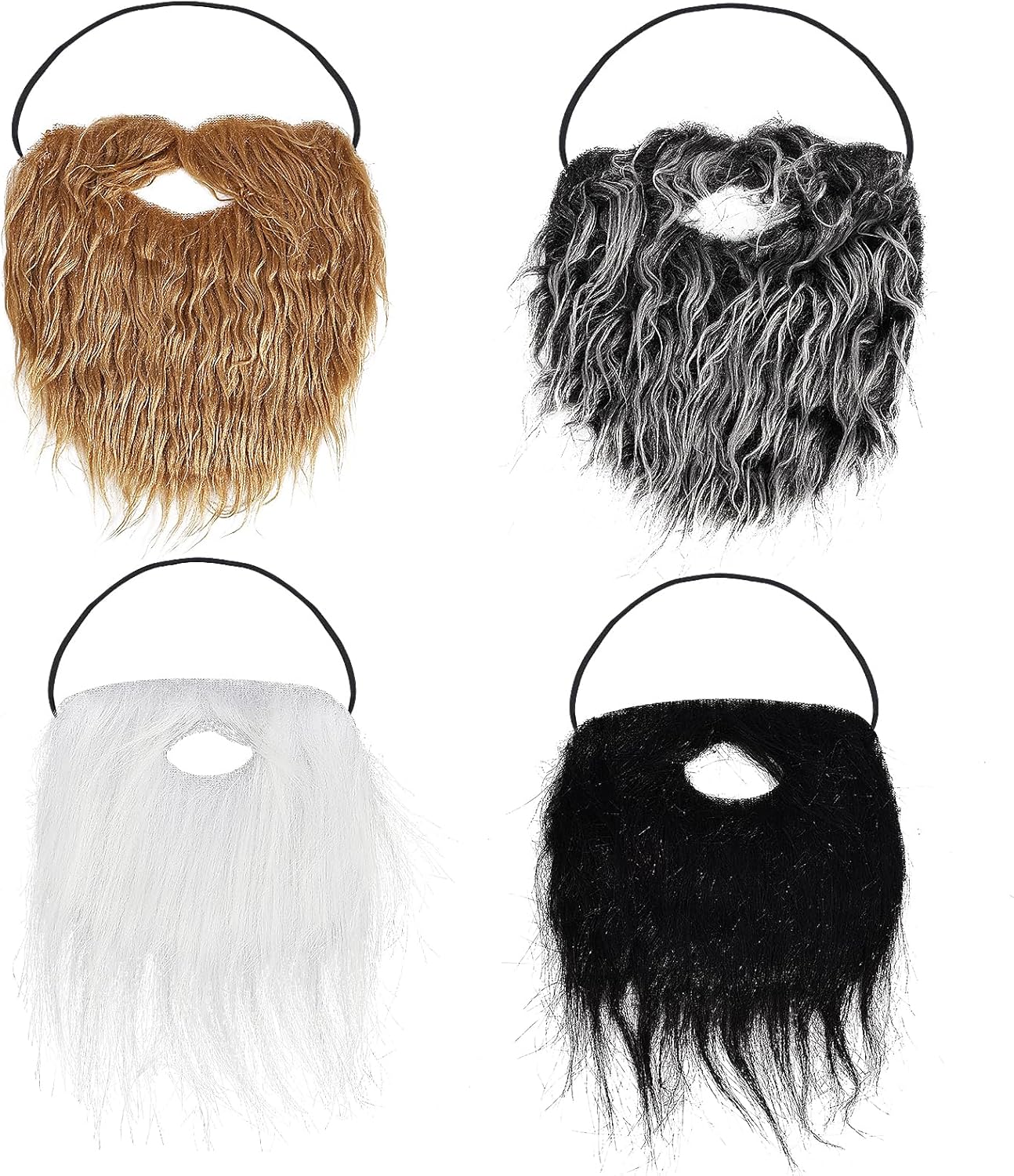 4-Piece Fake Beards Trick or Treat Halloween Costume Accessory