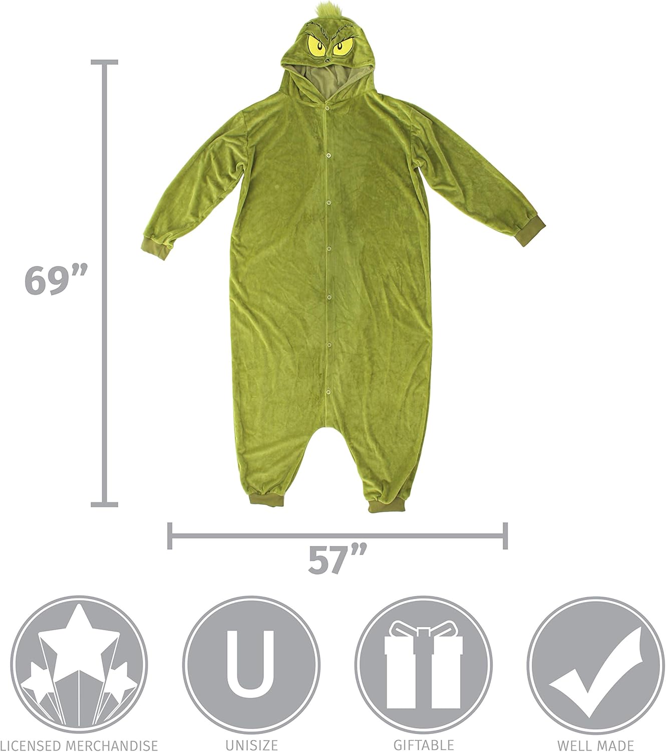 Grinch-Ruled Onesie Festive officially licensed costume