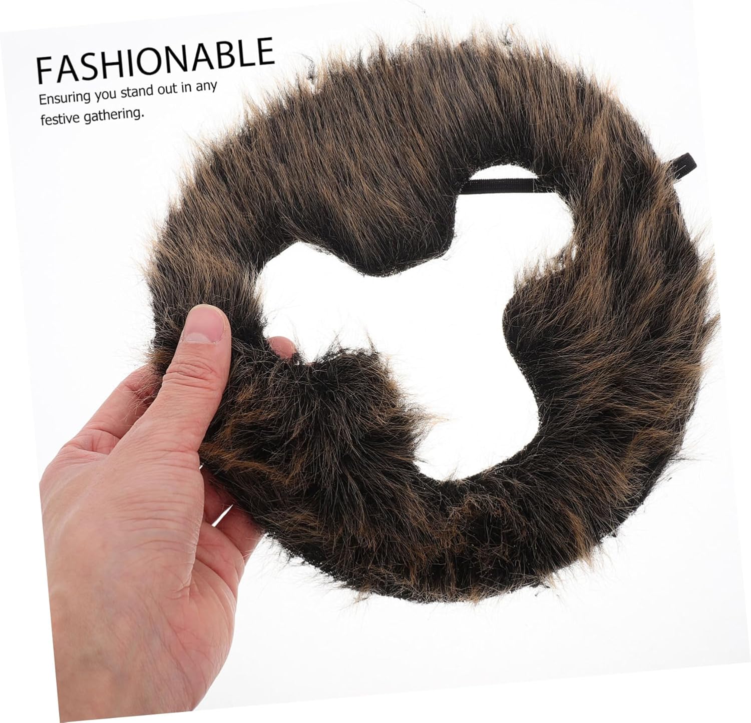 Yardenfun Realistic Monkey Beard Costume for Men - Dark Brown